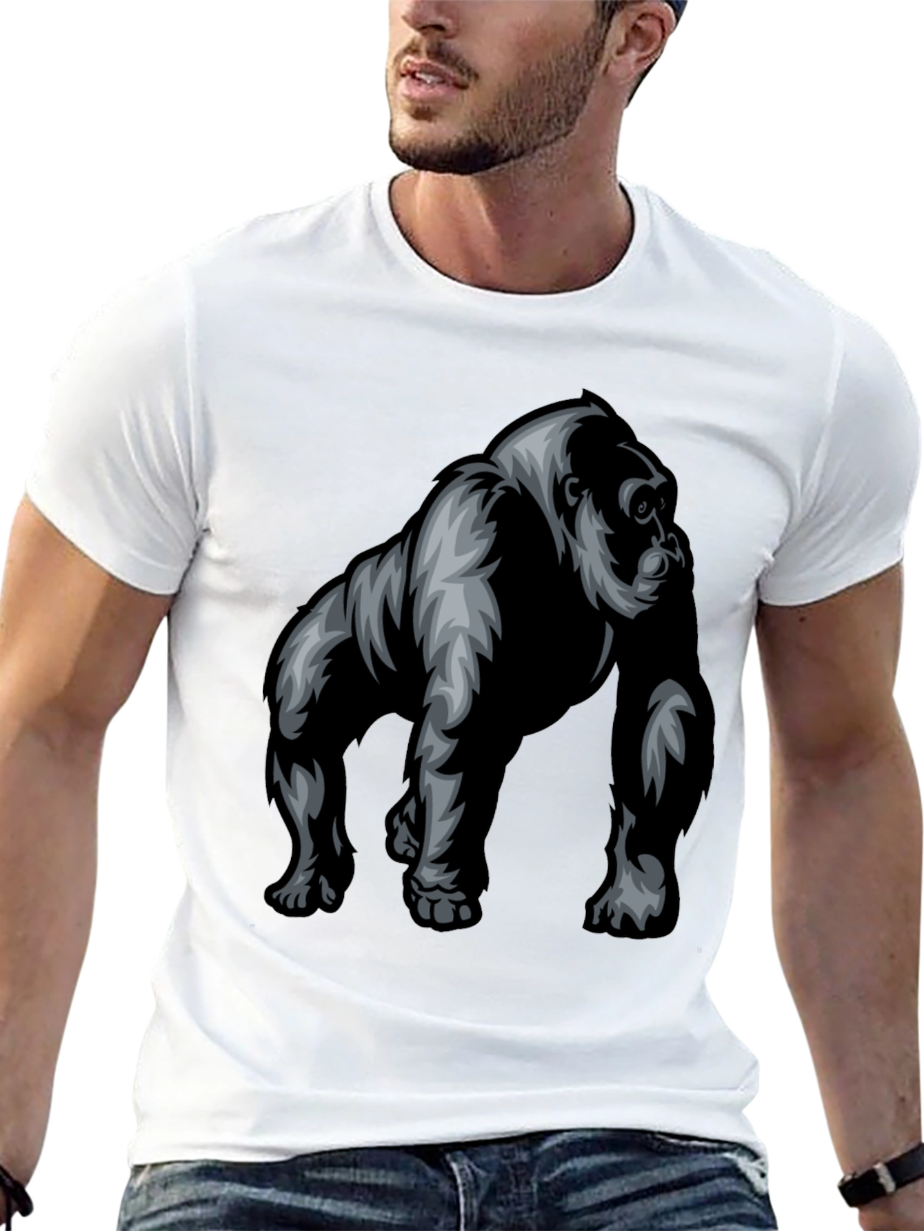 Cool Gorilla Graphic Black T-Shirt for Men