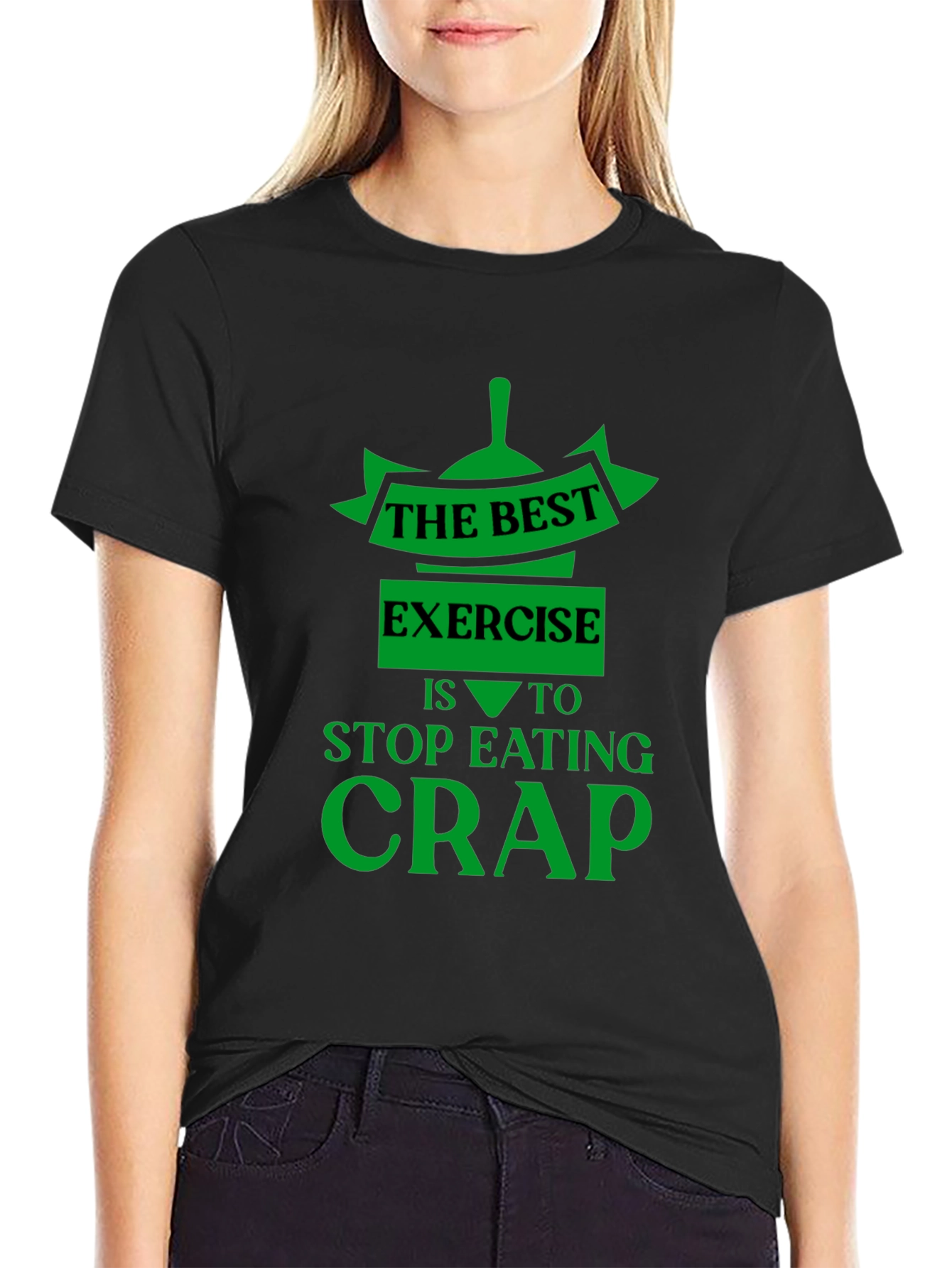 Funny Fitness T-Shirt - Stop Eating Crap Exercise Tee