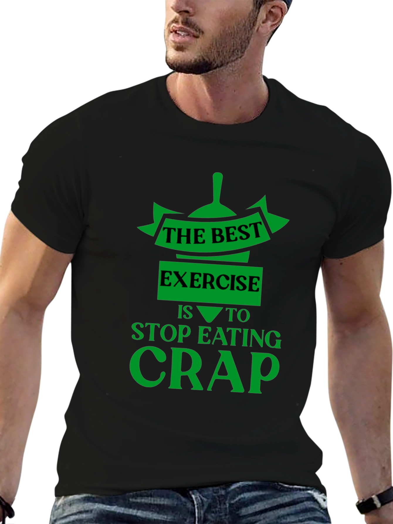 Funny Fitness T-Shirt - Stop Eating Crap Exercise Tee