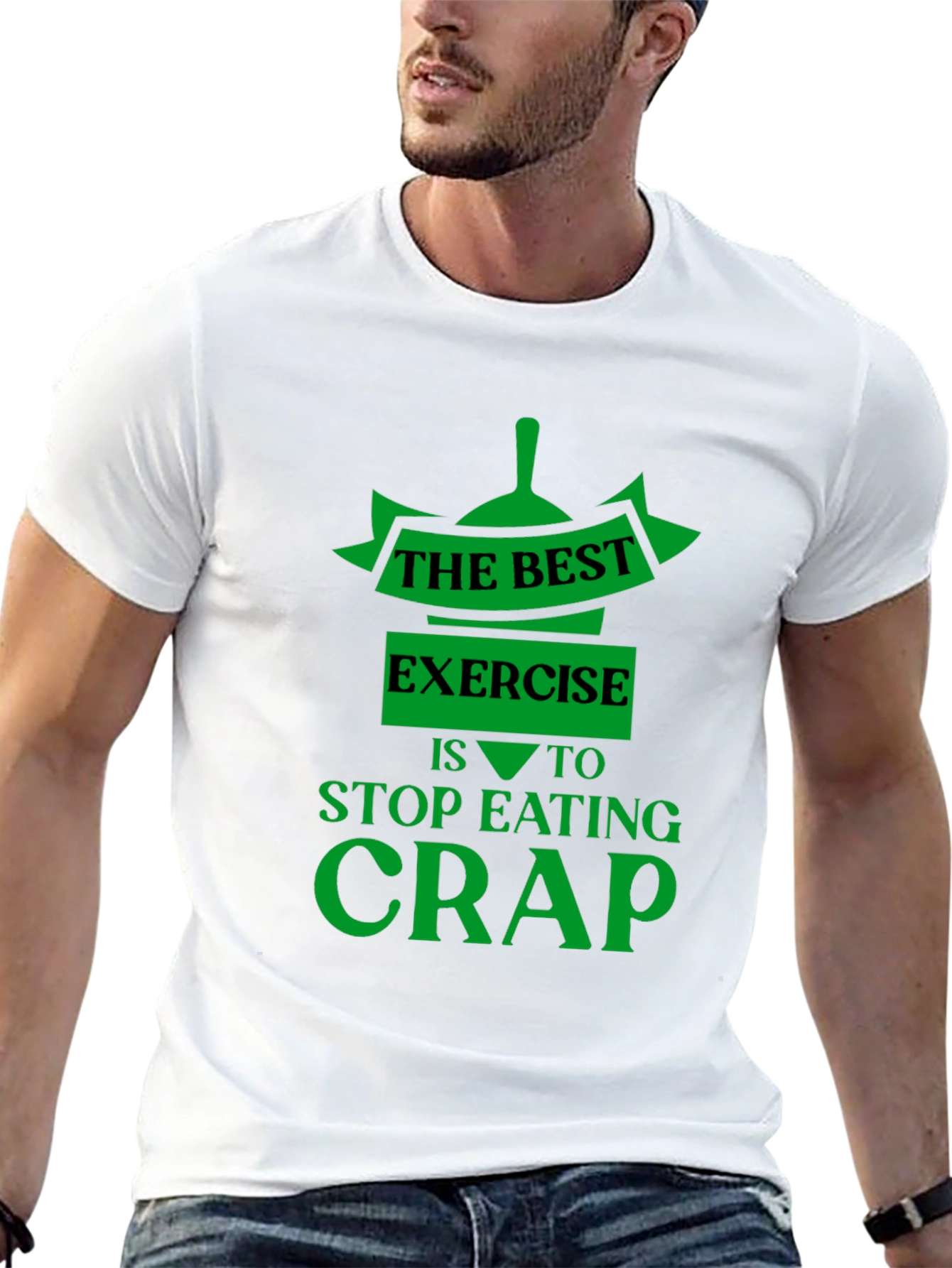 Funny Fitness T-Shirt - Stop Eating Crap Exercise Tee