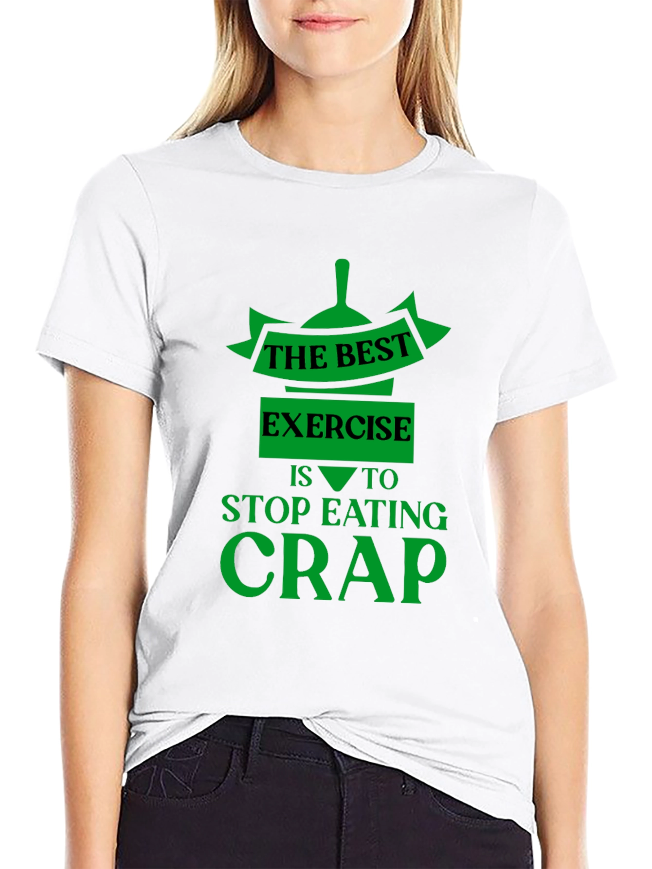 Funny Fitness T-Shirt - Stop Eating Crap Exercise Tee
