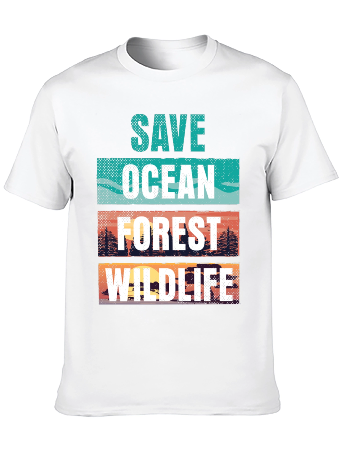 Save Ocean Forest Wildlife Graphic T-Shirt