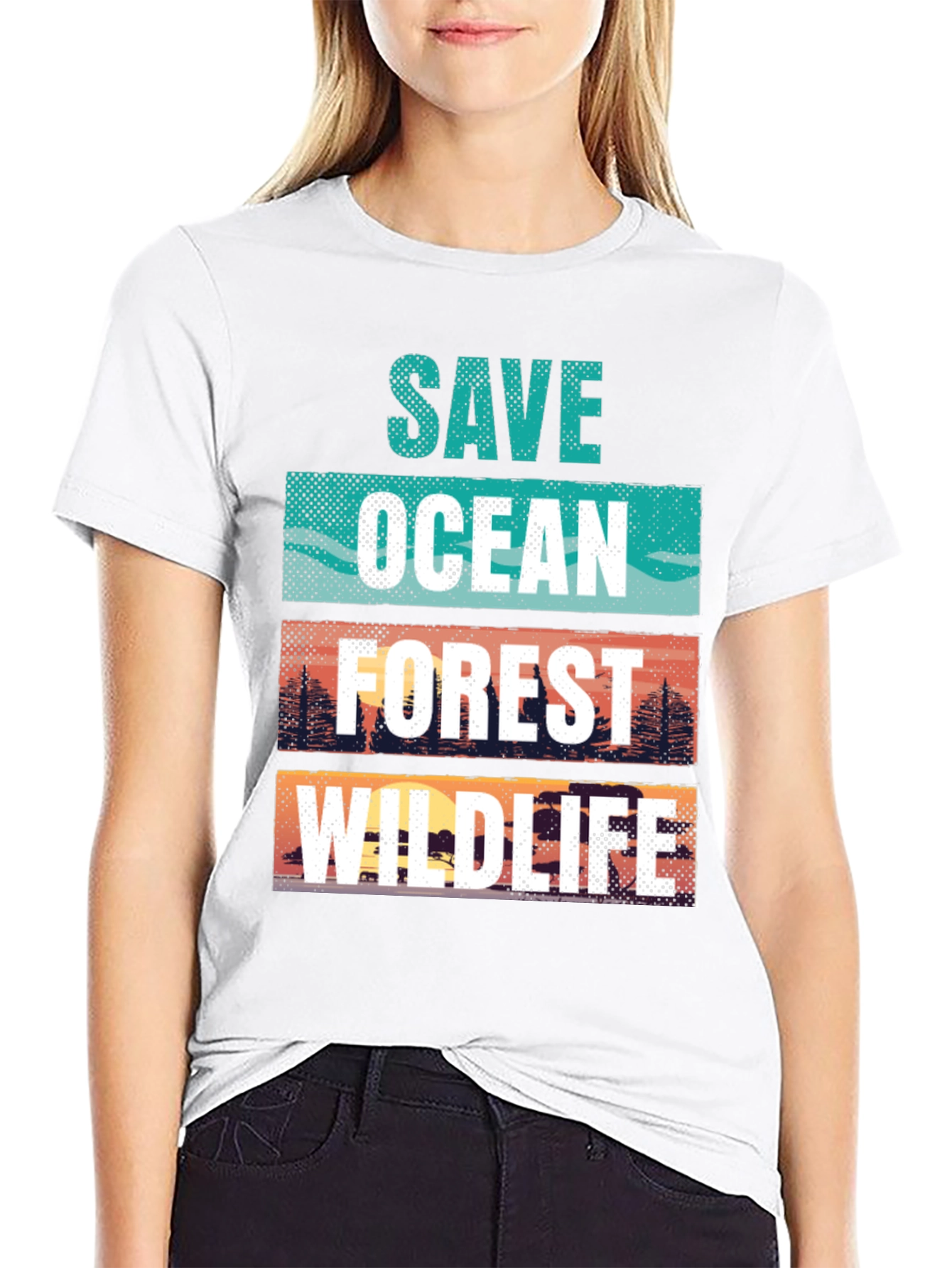 Save Ocean Forest Wildlife Graphic T-Shirt