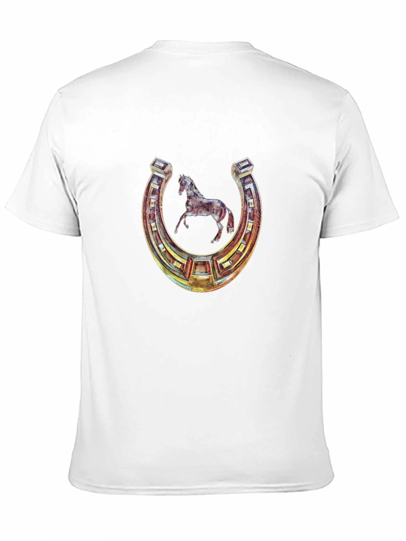 Lucky Horseshoe Horse Graphic Tee - Black