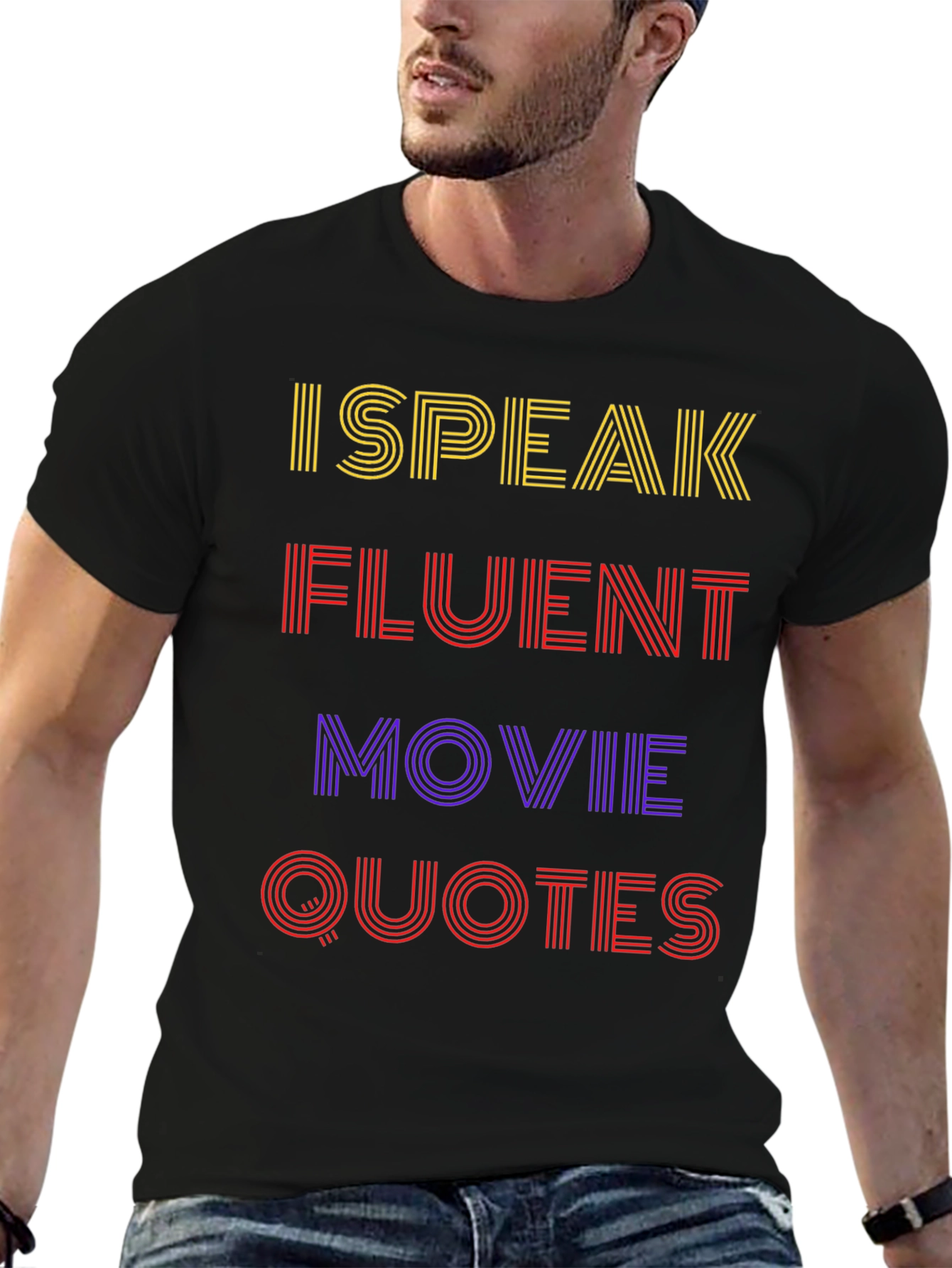 I Speak Fluent Movie Quotes Black T-Shirt
