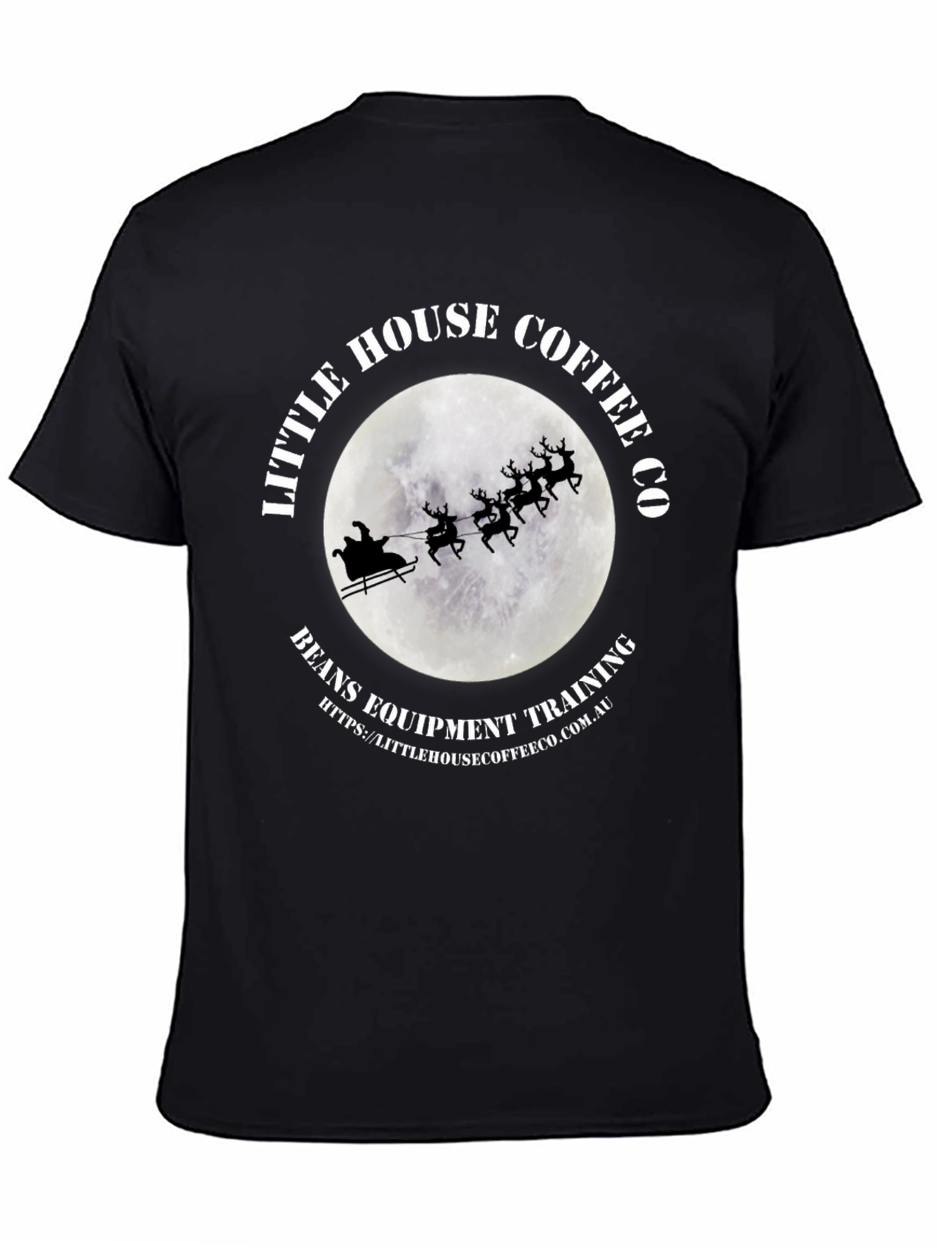 Little House Coffee Santa T-Shirt