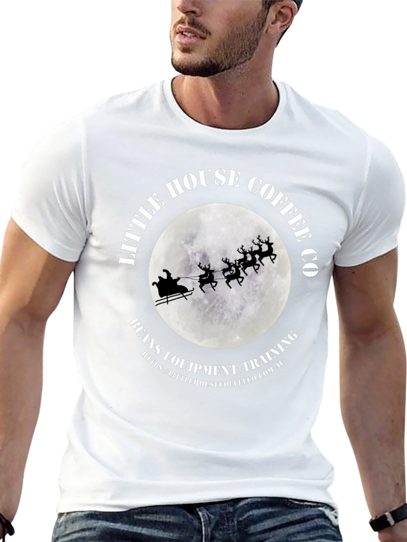 Little House Coffee Santa T-Shirt