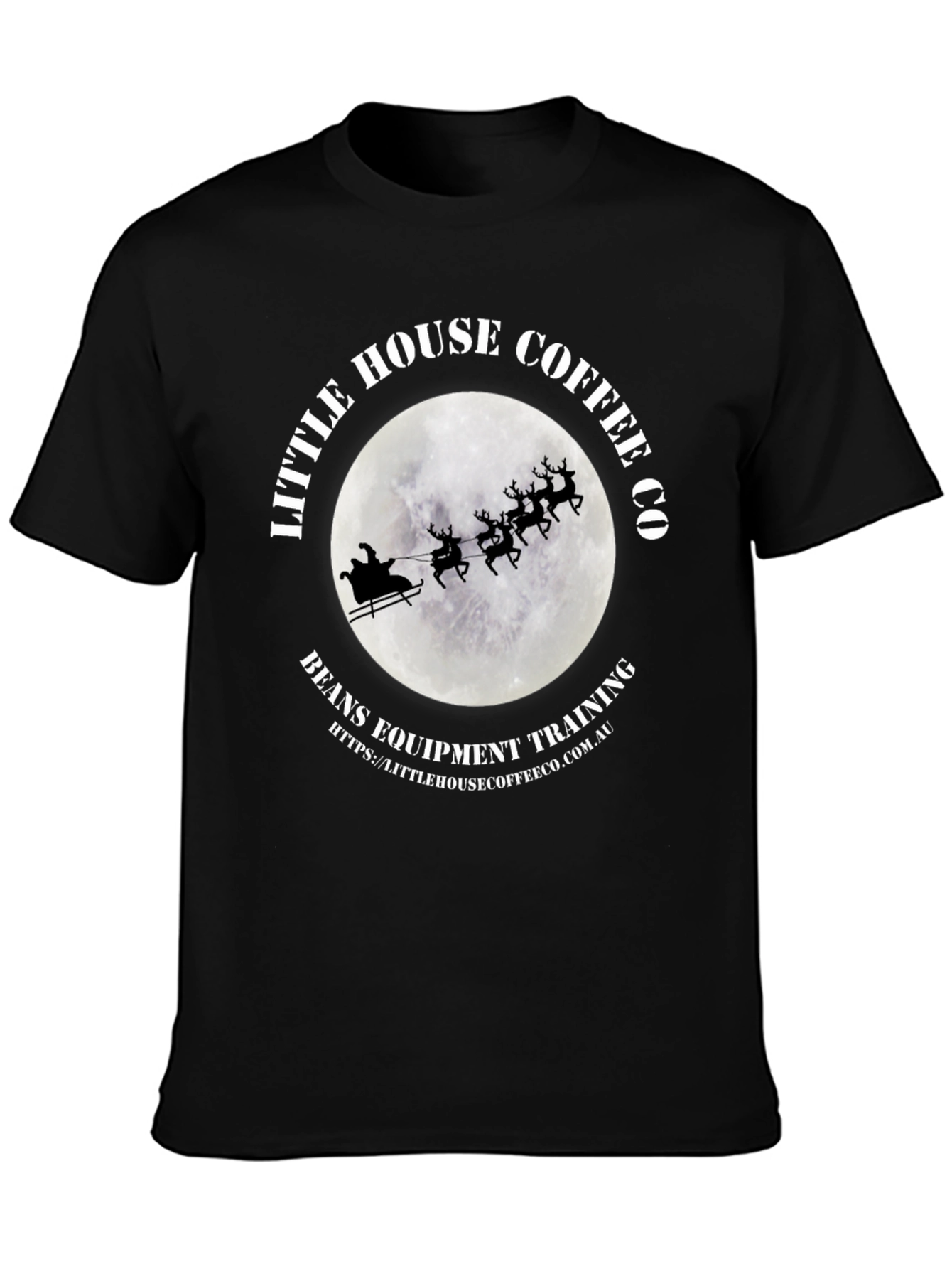 Little House Coffee Santa T-Shirt