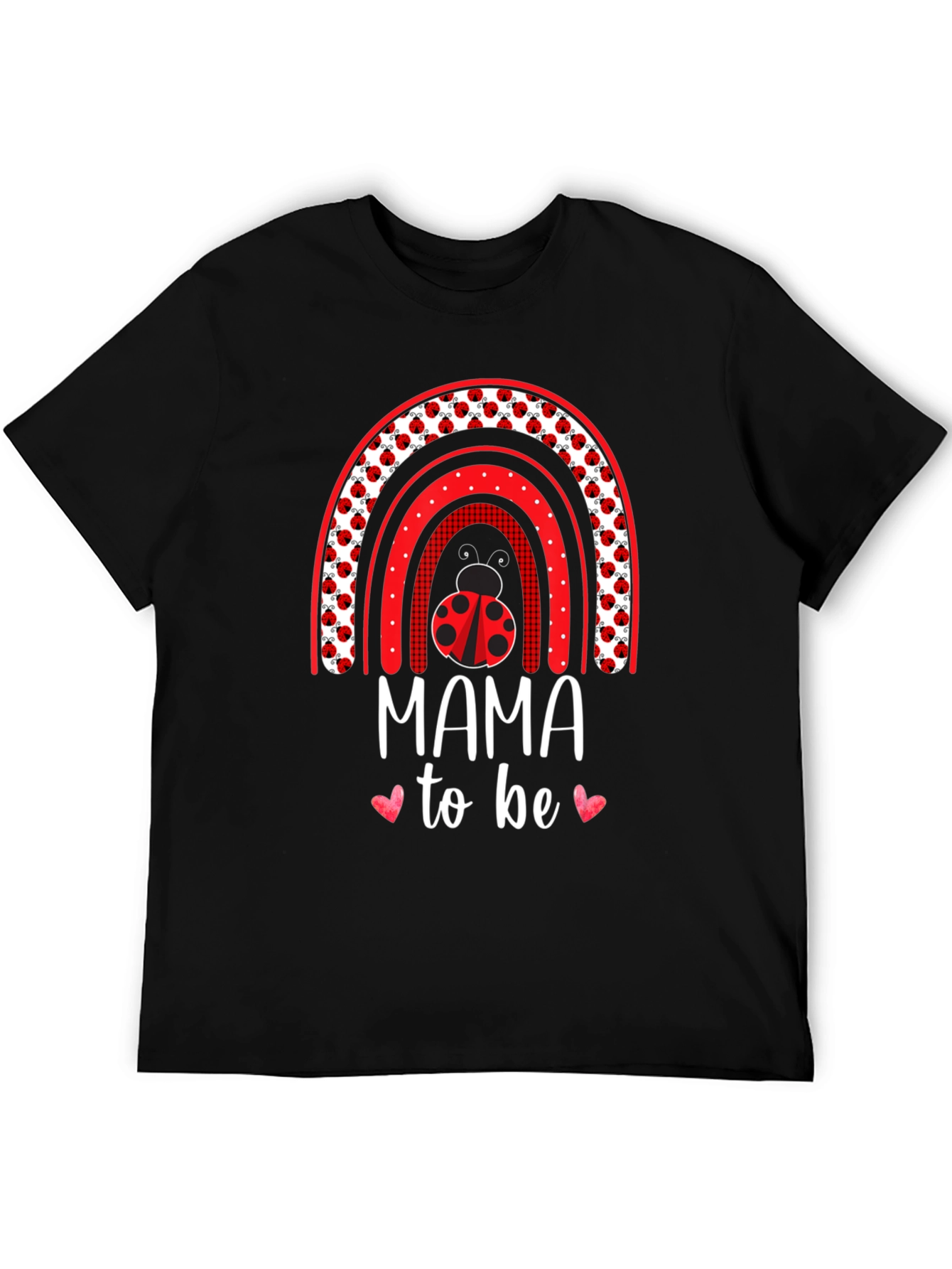 Mama To Be Ladybug Rainbow T-Shirt