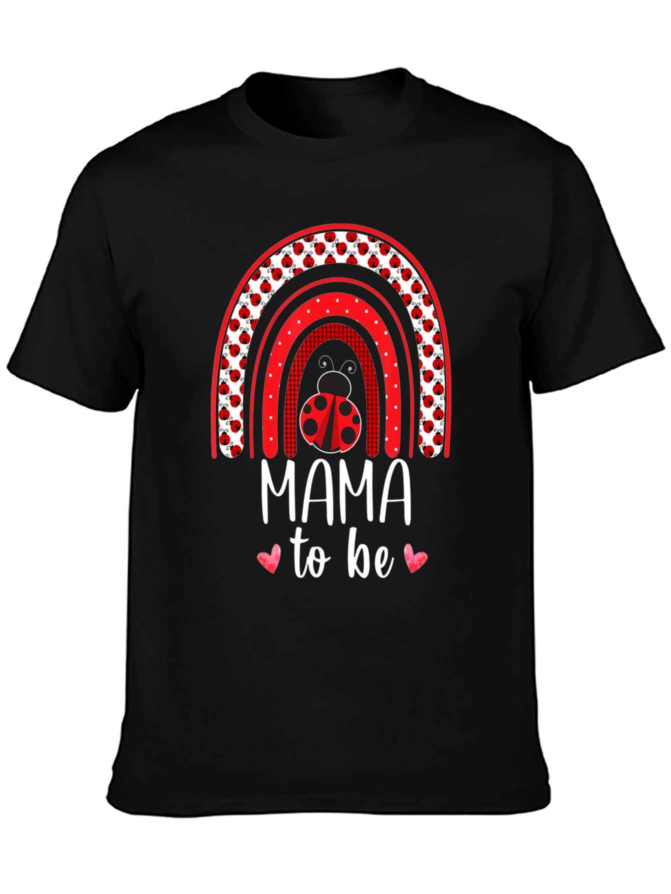 Mama To Be Ladybug Rainbow T-Shirt