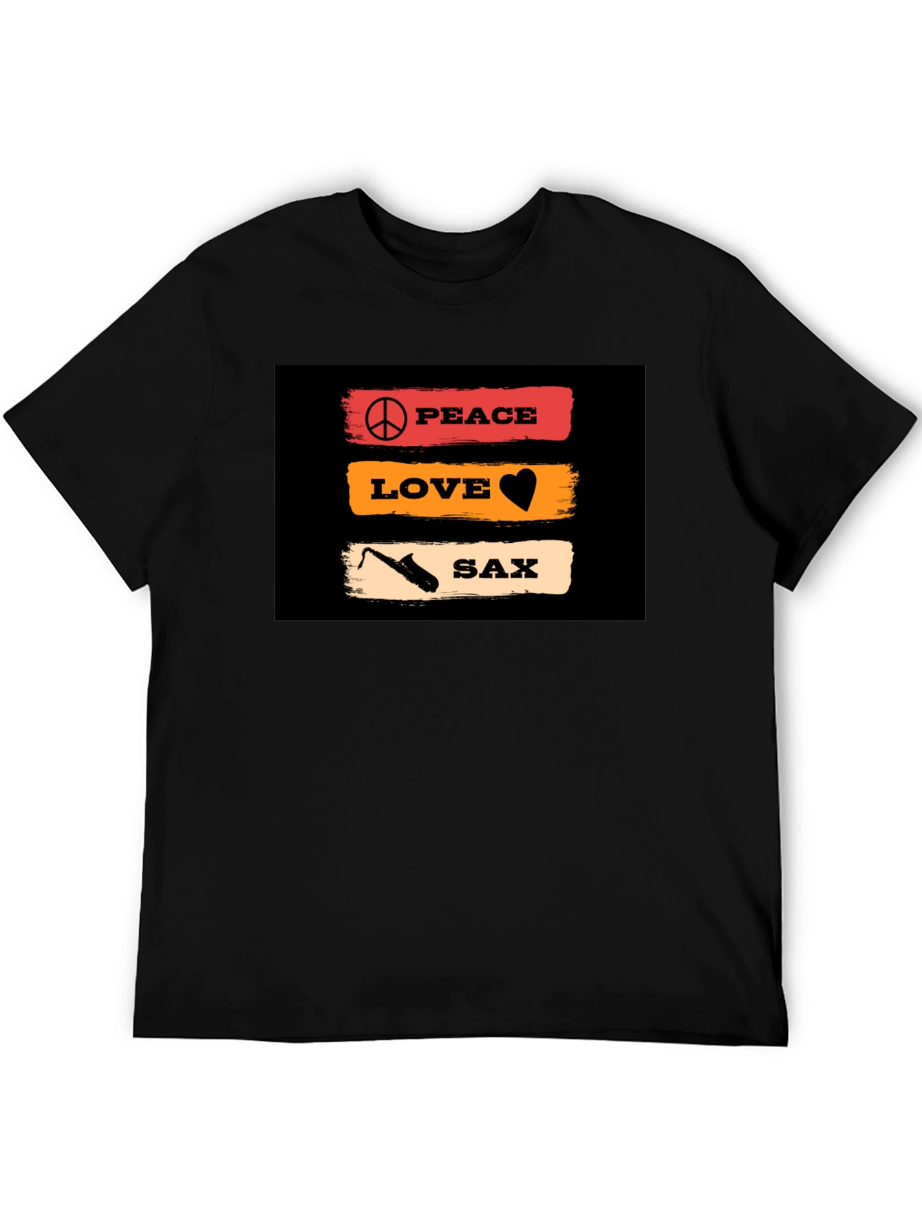 Peace Love Saxophone Graphic T-Shirt