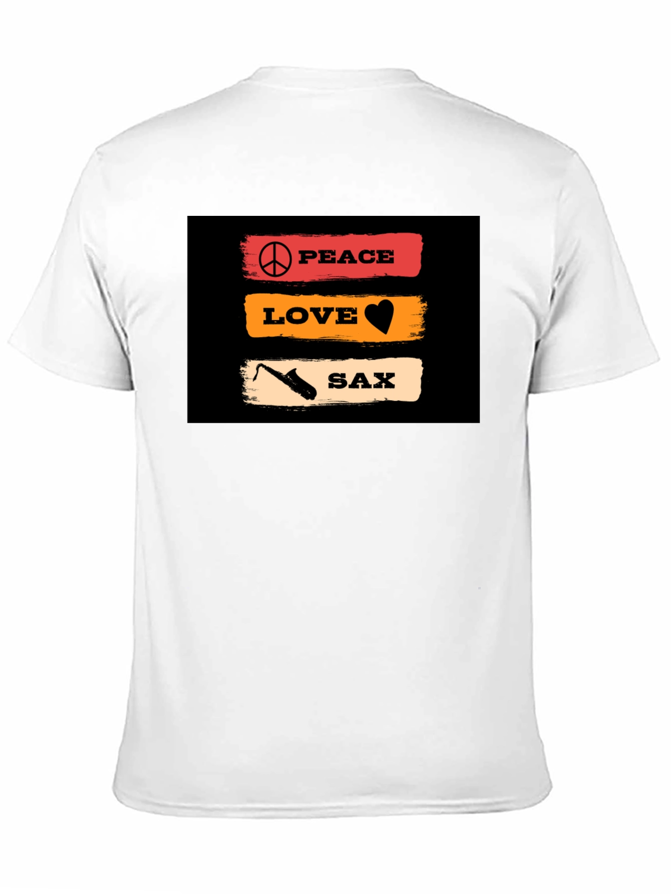 Peace Love Saxophone Graphic T-Shirt