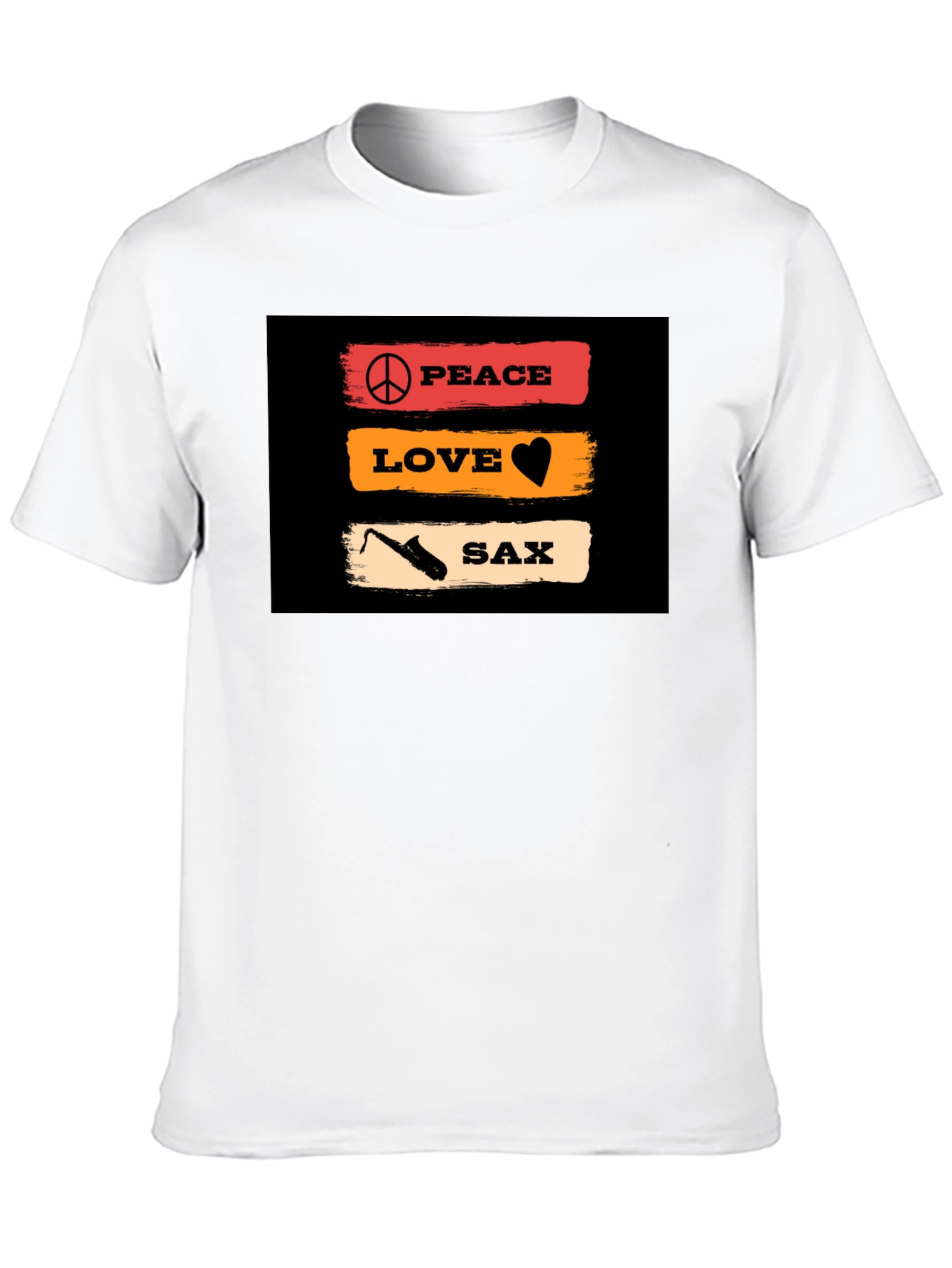 Peace Love Saxophone Graphic T-Shirt