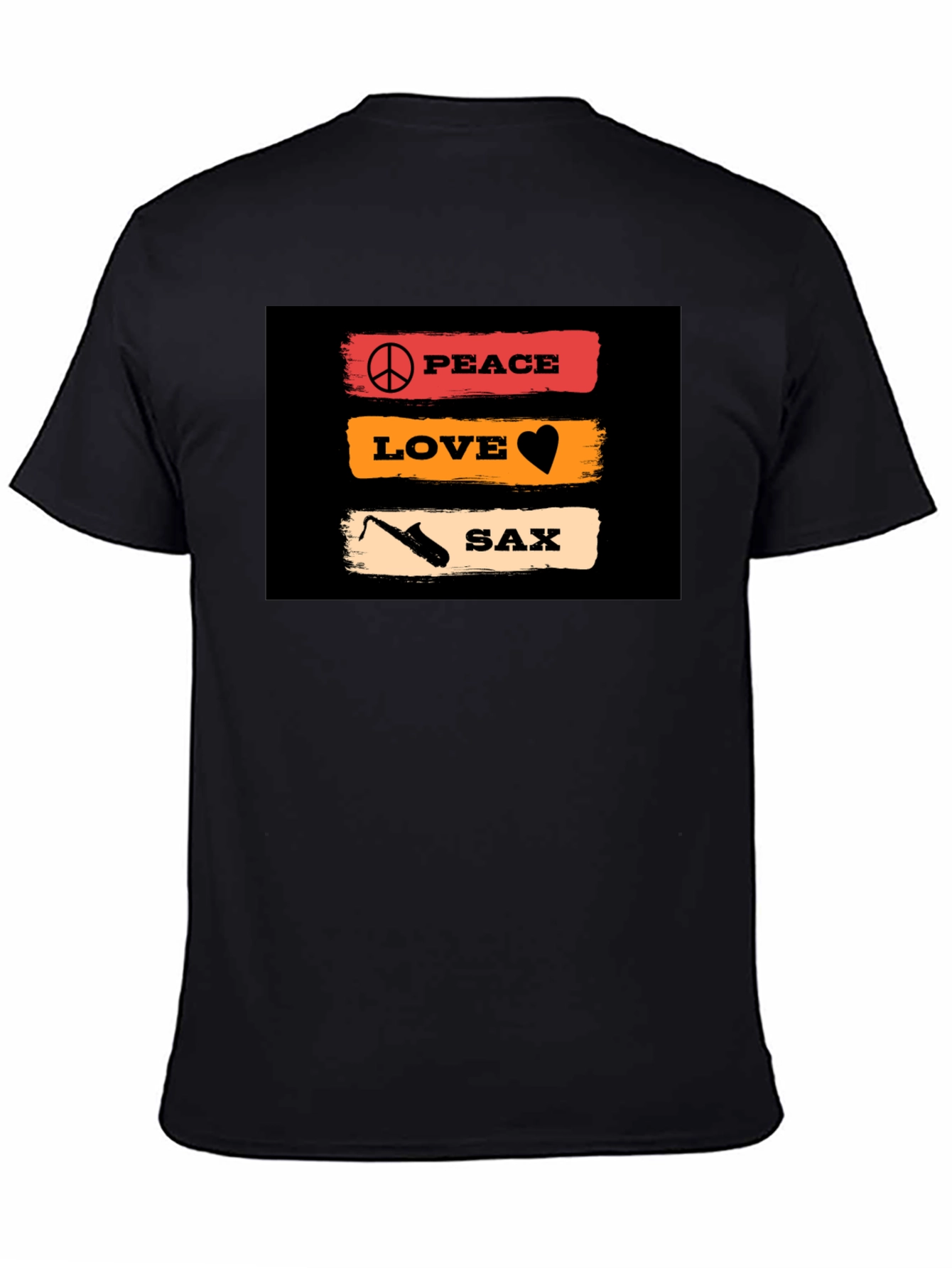 Peace Love Saxophone Graphic T-Shirt
