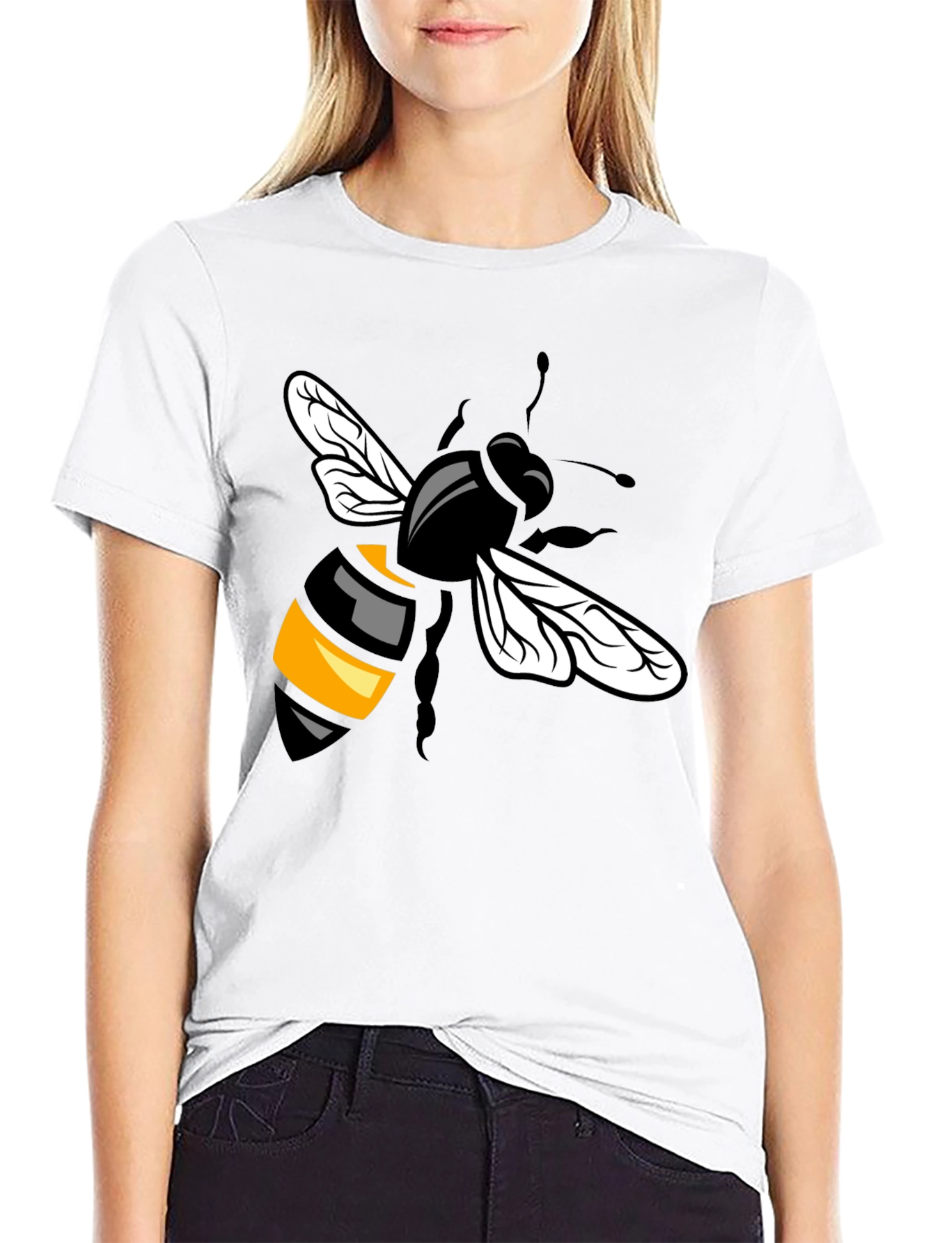 Bee Graphic T-Shirt - Black Cotton Blend