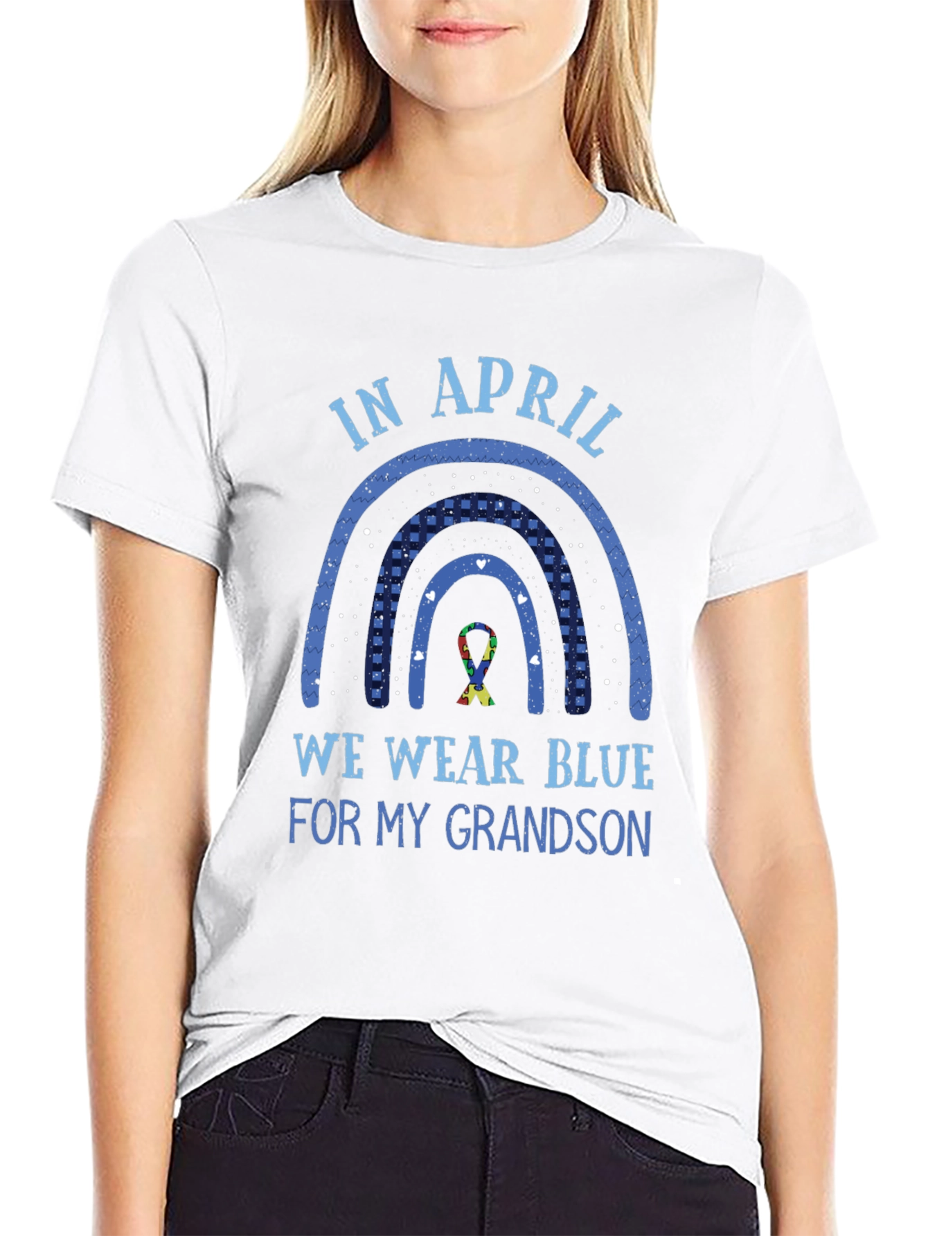 Autism Awareness T-Shirt - April We Wear Blue Grandson