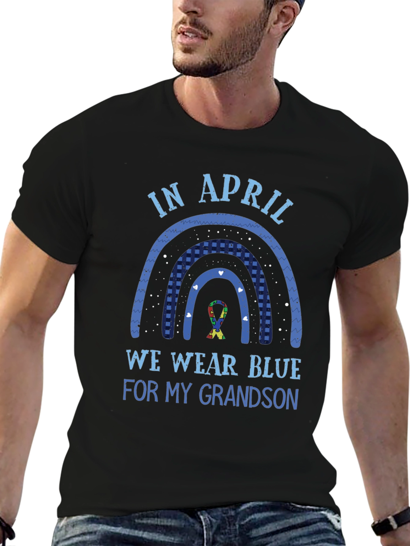 Autism Awareness T-Shirt - April We Wear Blue Grandson