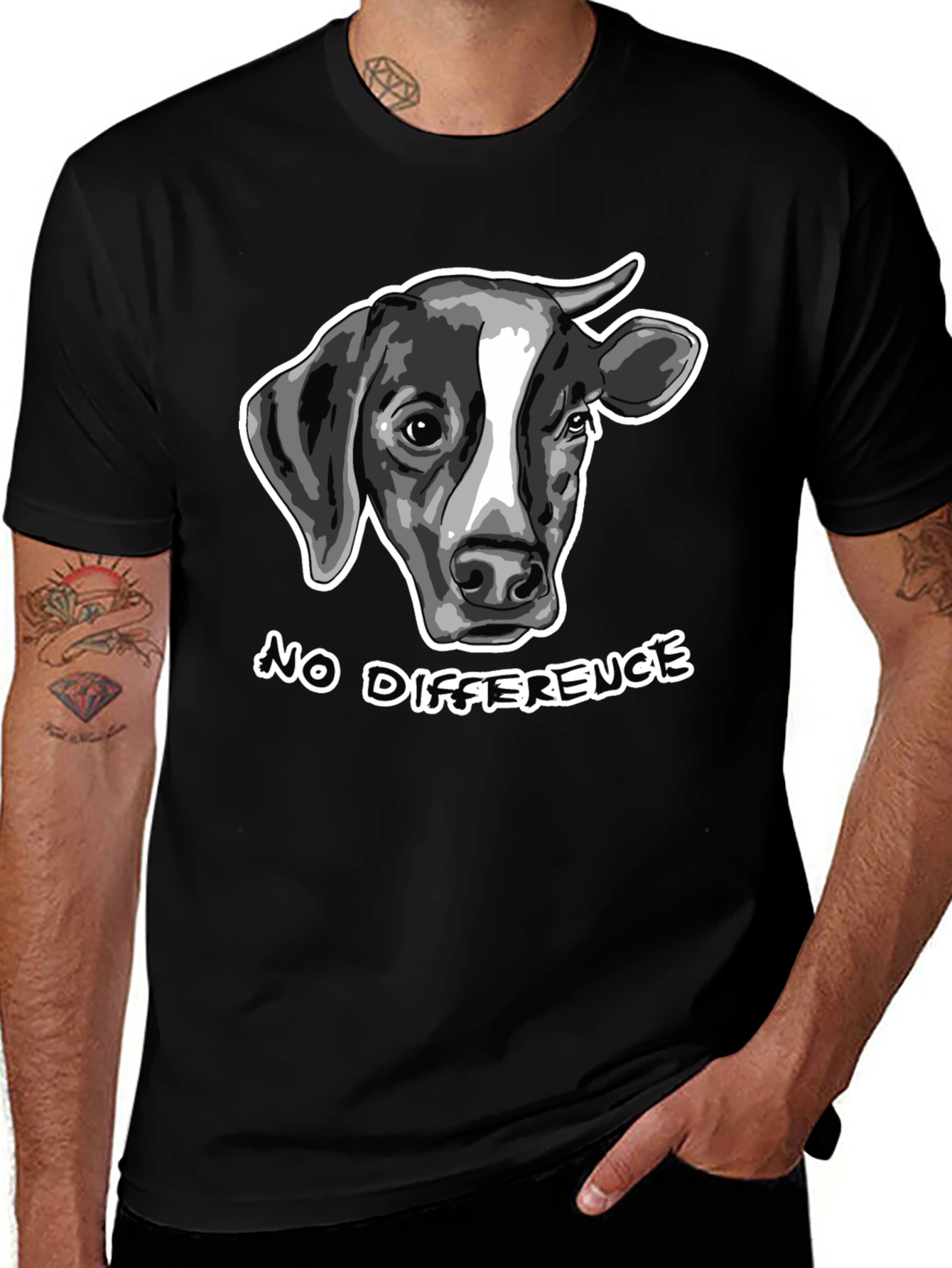 No Difference Vegan T-Shirt - Unisex Black Tee