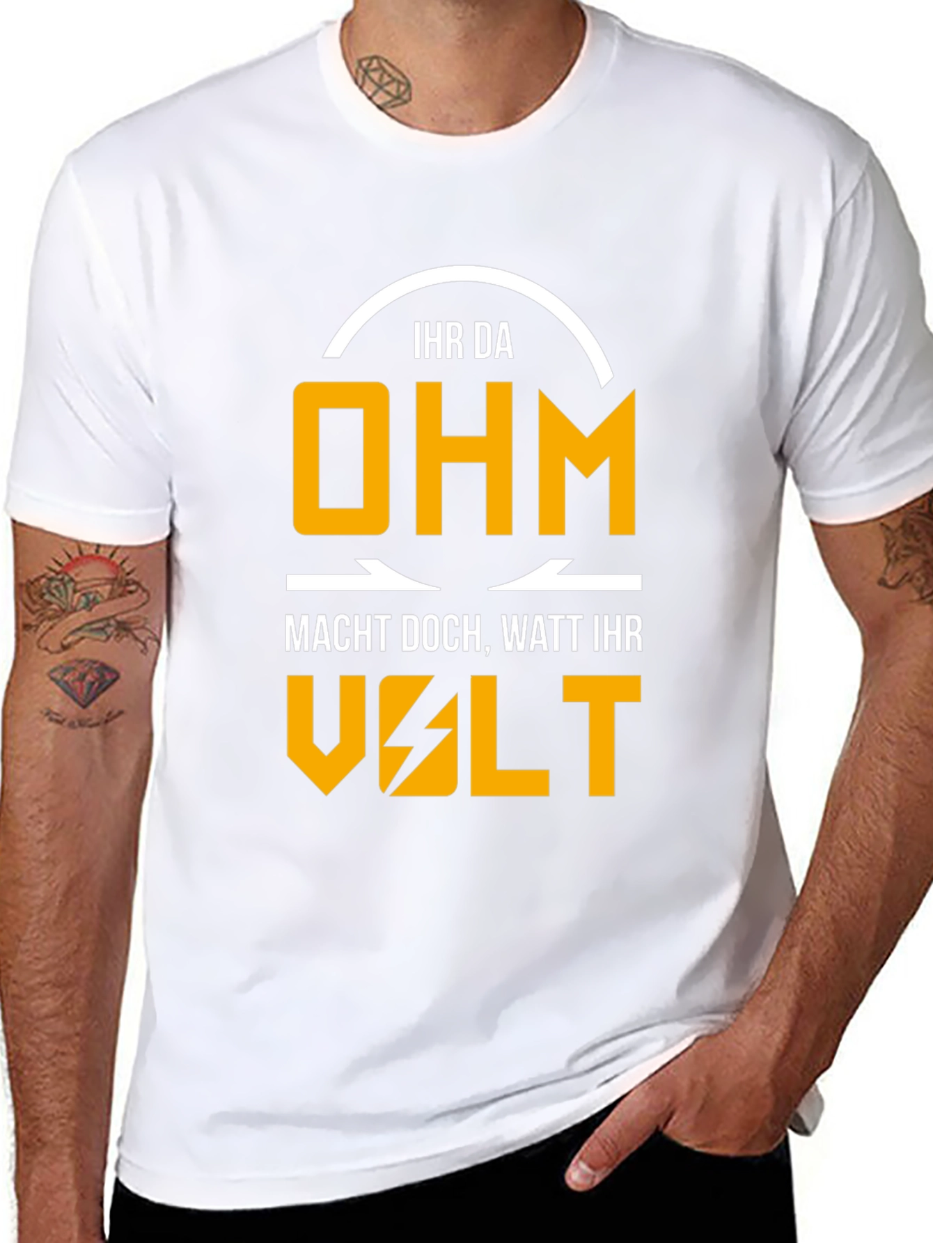 Electrical Humor Graphic T-Shirt - Ohm Volt Watt