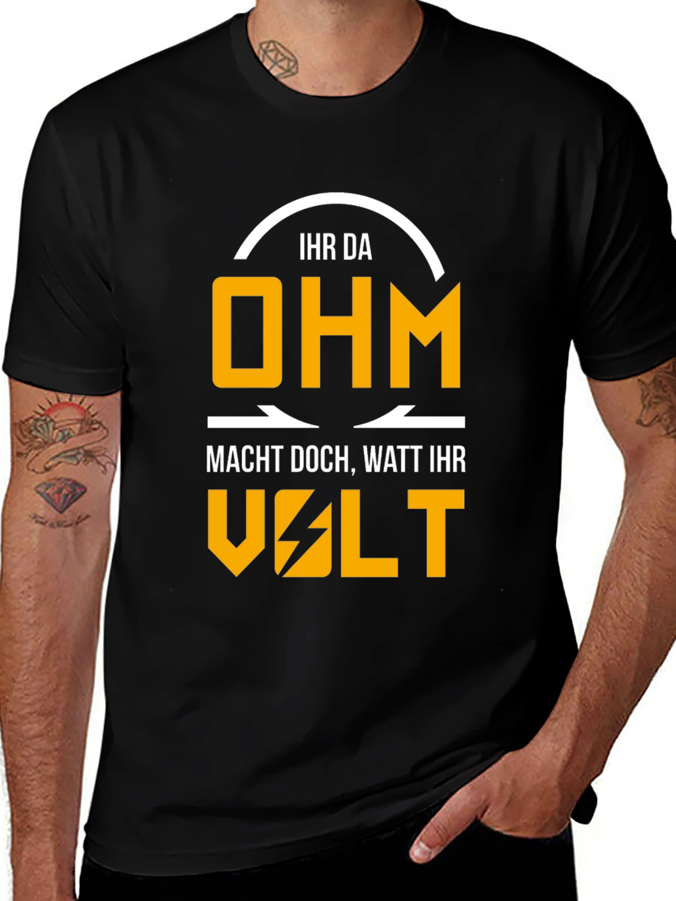 Electrical Humor Graphic T-Shirt - Ohm Volt Watt