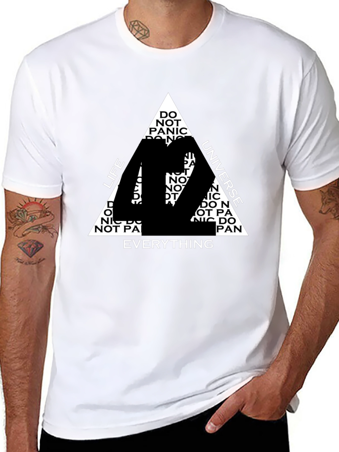 42 T-Shirt: Life Universe Everything - Black Cotton Tee