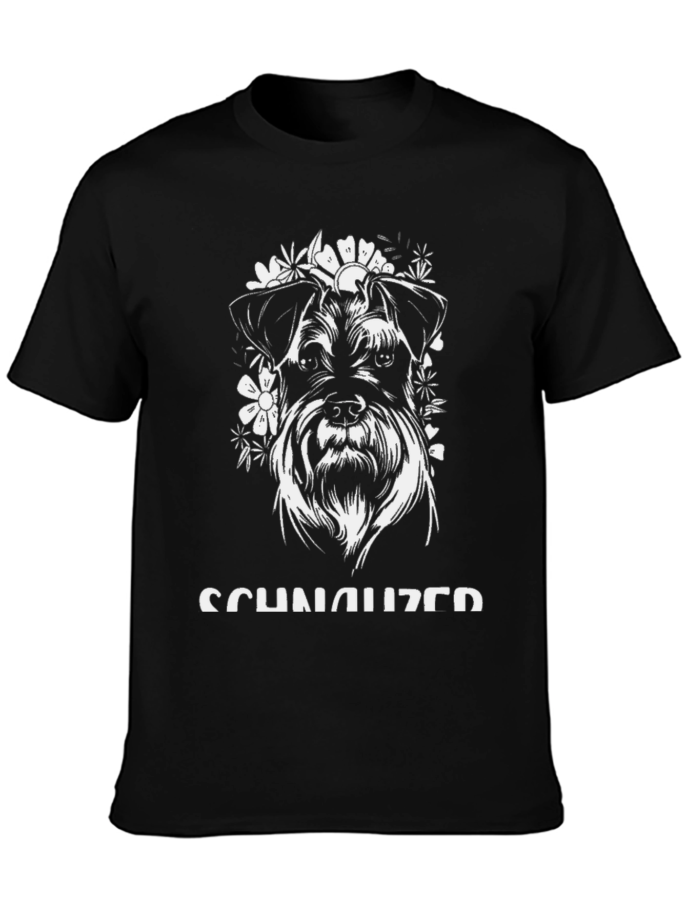 Schnauzer Dog Graphic Tee - Floral Pup Shirt