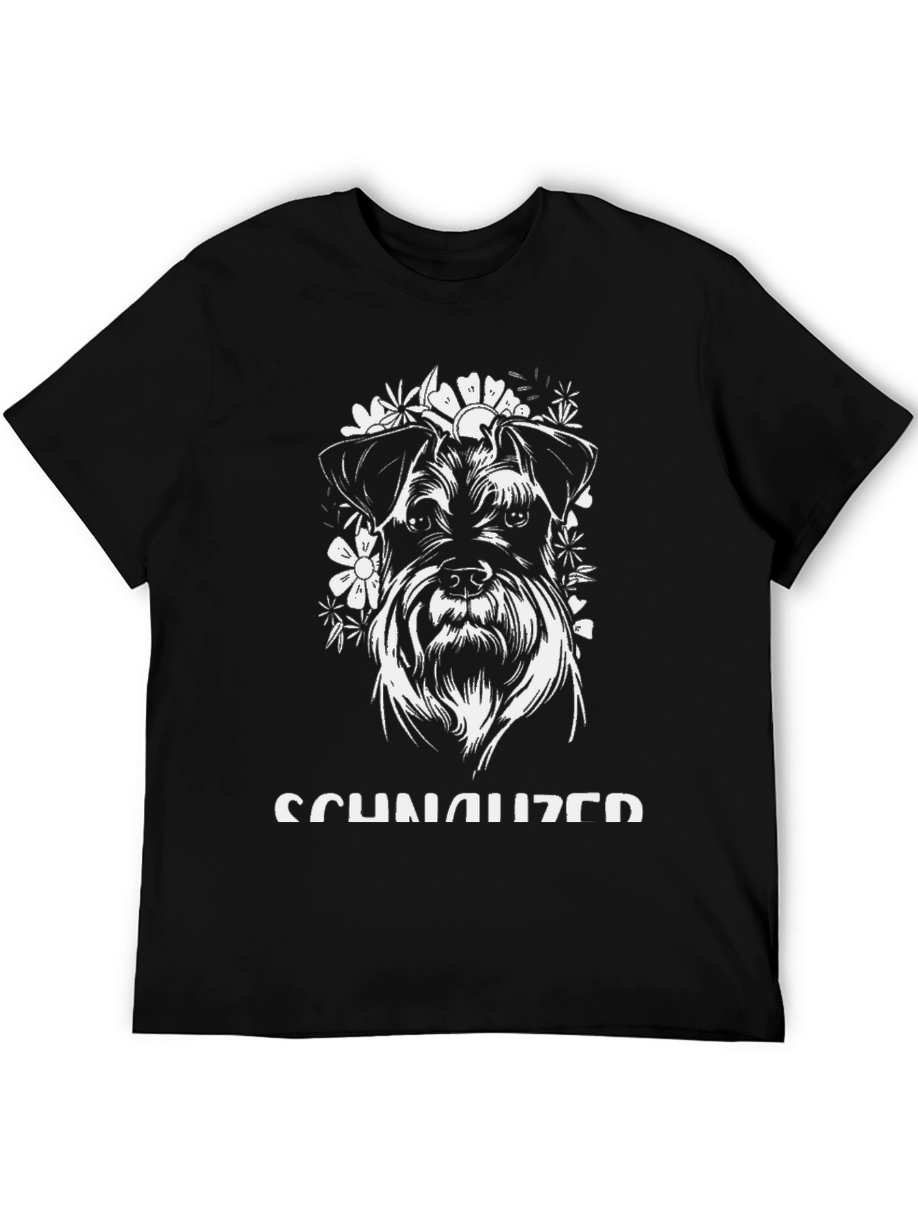 Schnauzer Dog Graphic Tee - Floral Pup Shirt
