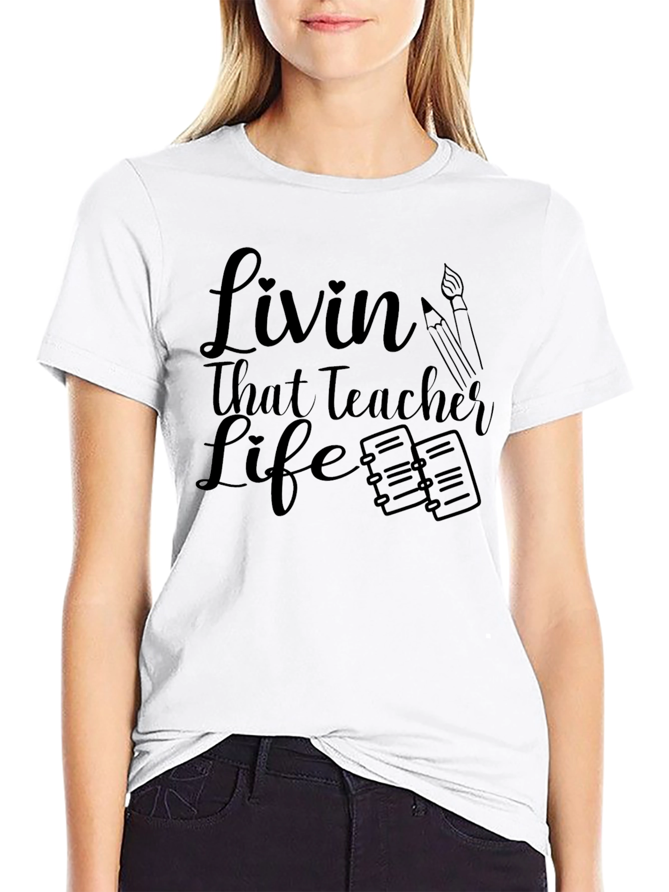 Livin That Teacher Life Black Graphic Tee