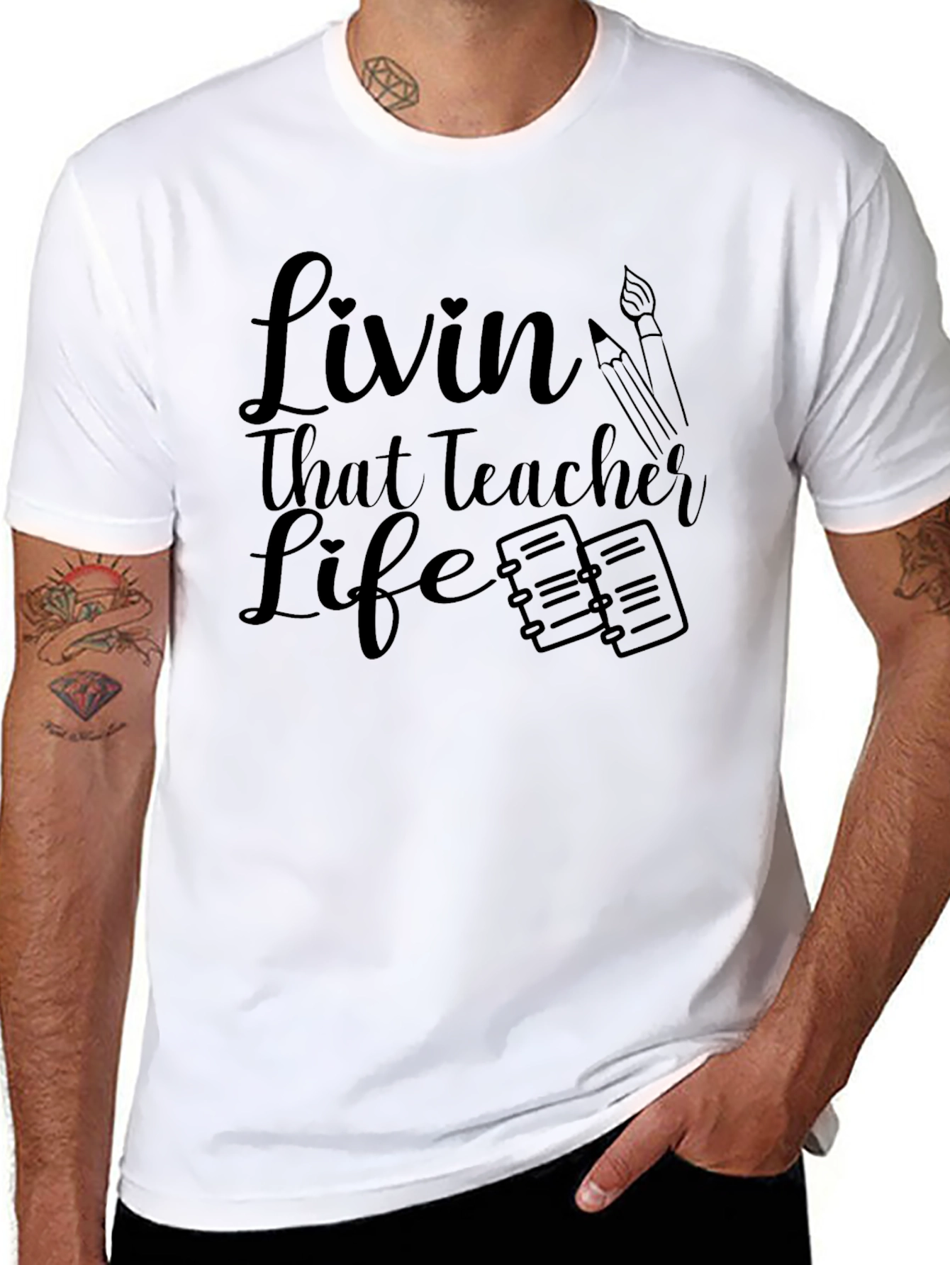 Livin That Teacher Life Black Graphic Tee