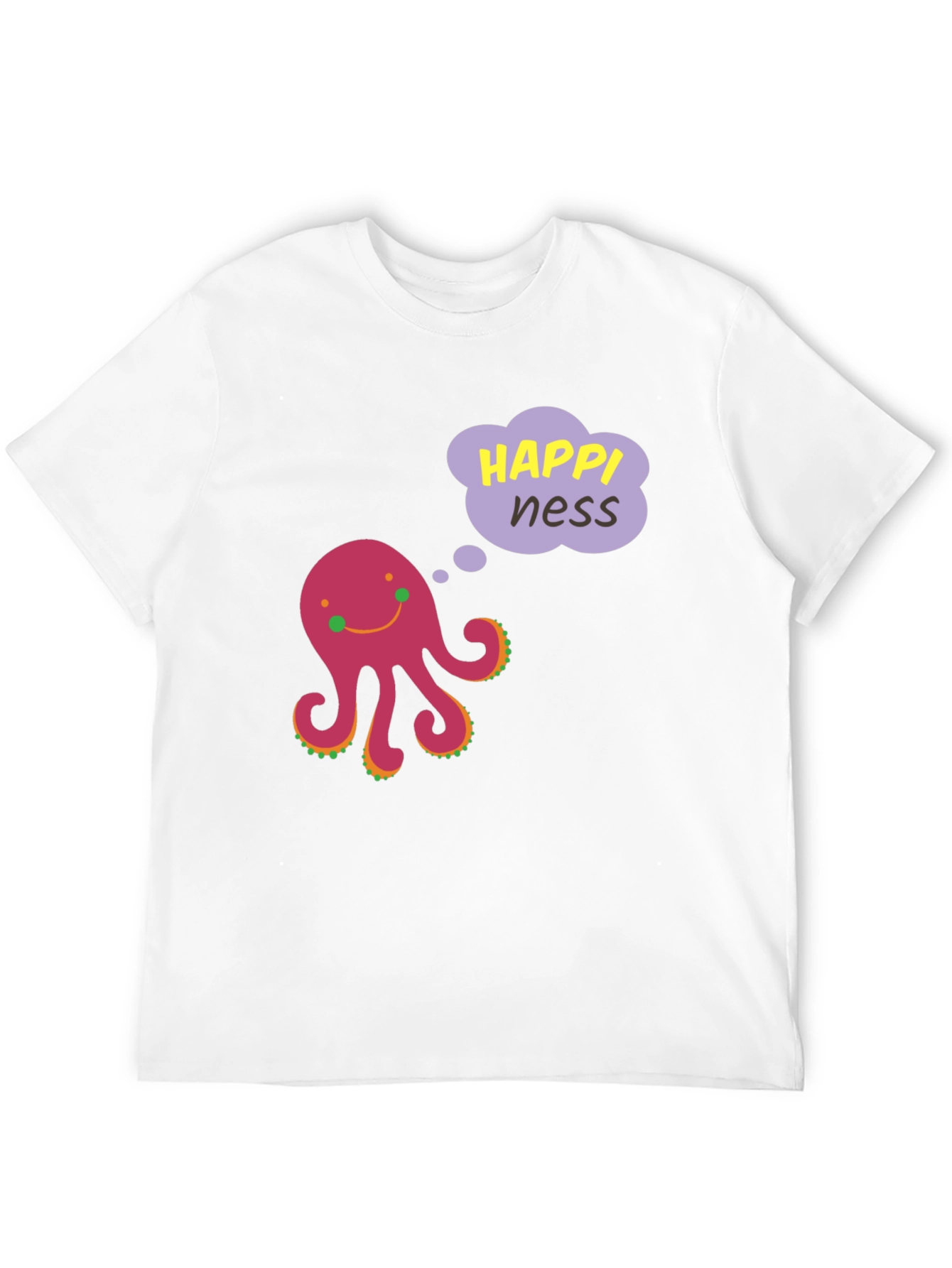 Happy Octopus T-Shirt - Black Graphic Tee