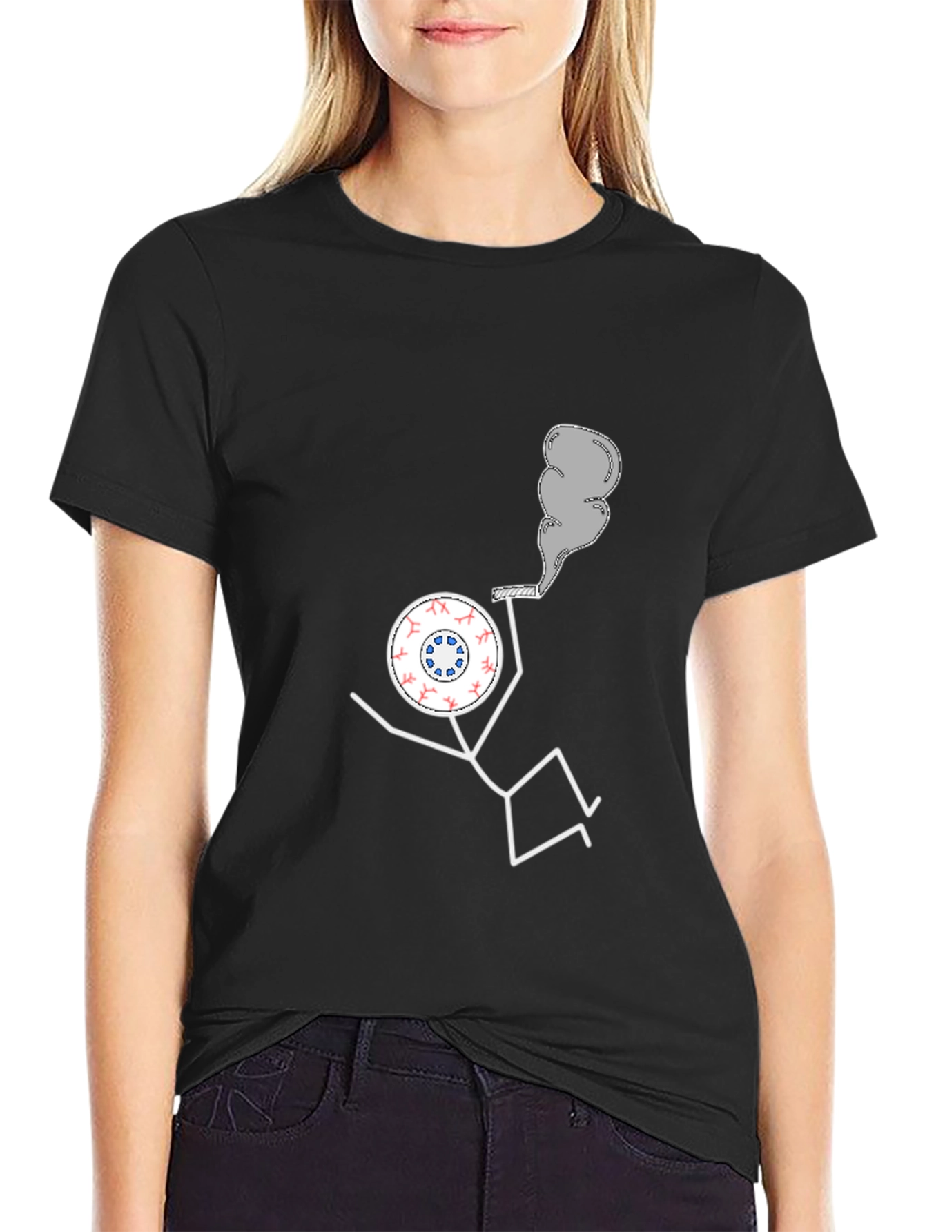 Novelty T-Shirt: Eyeball Man Smoking Pipe