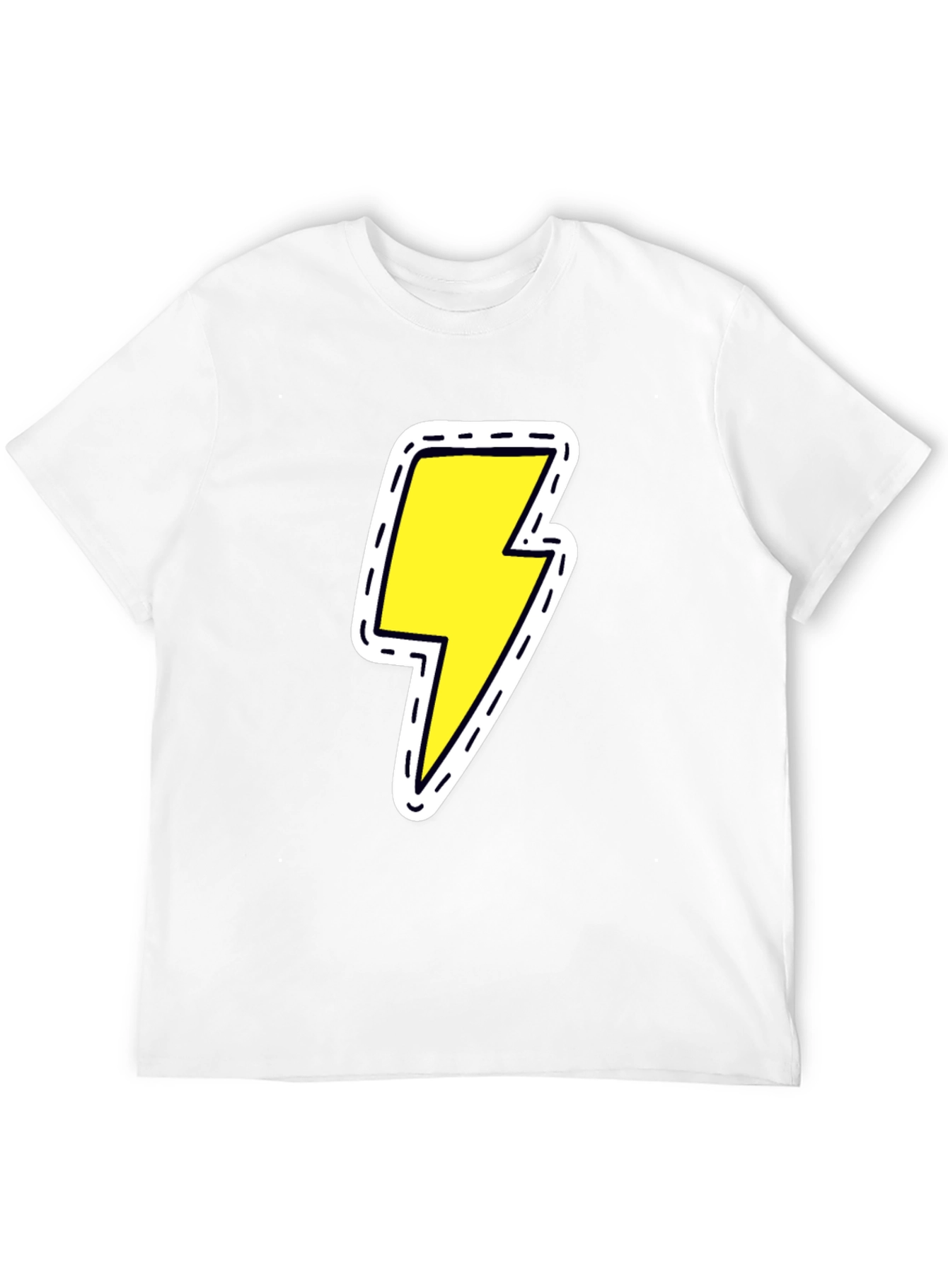 Black Tee with Lightning Bolt Patch