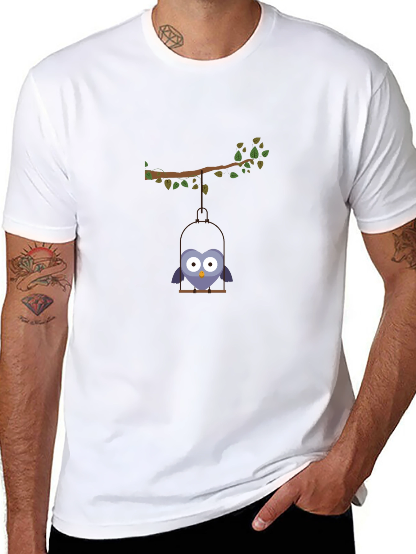 Cute Cartoon Birdcage Graphic Tee