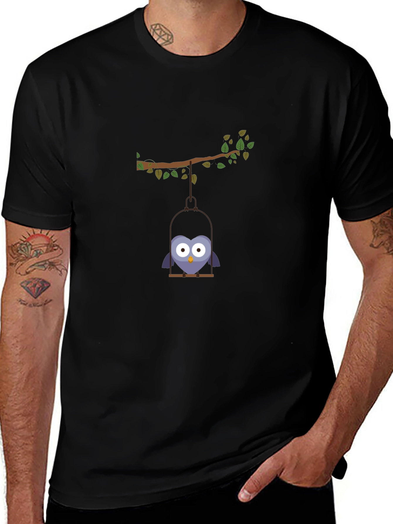 Cute Cartoon Birdcage Graphic Tee
