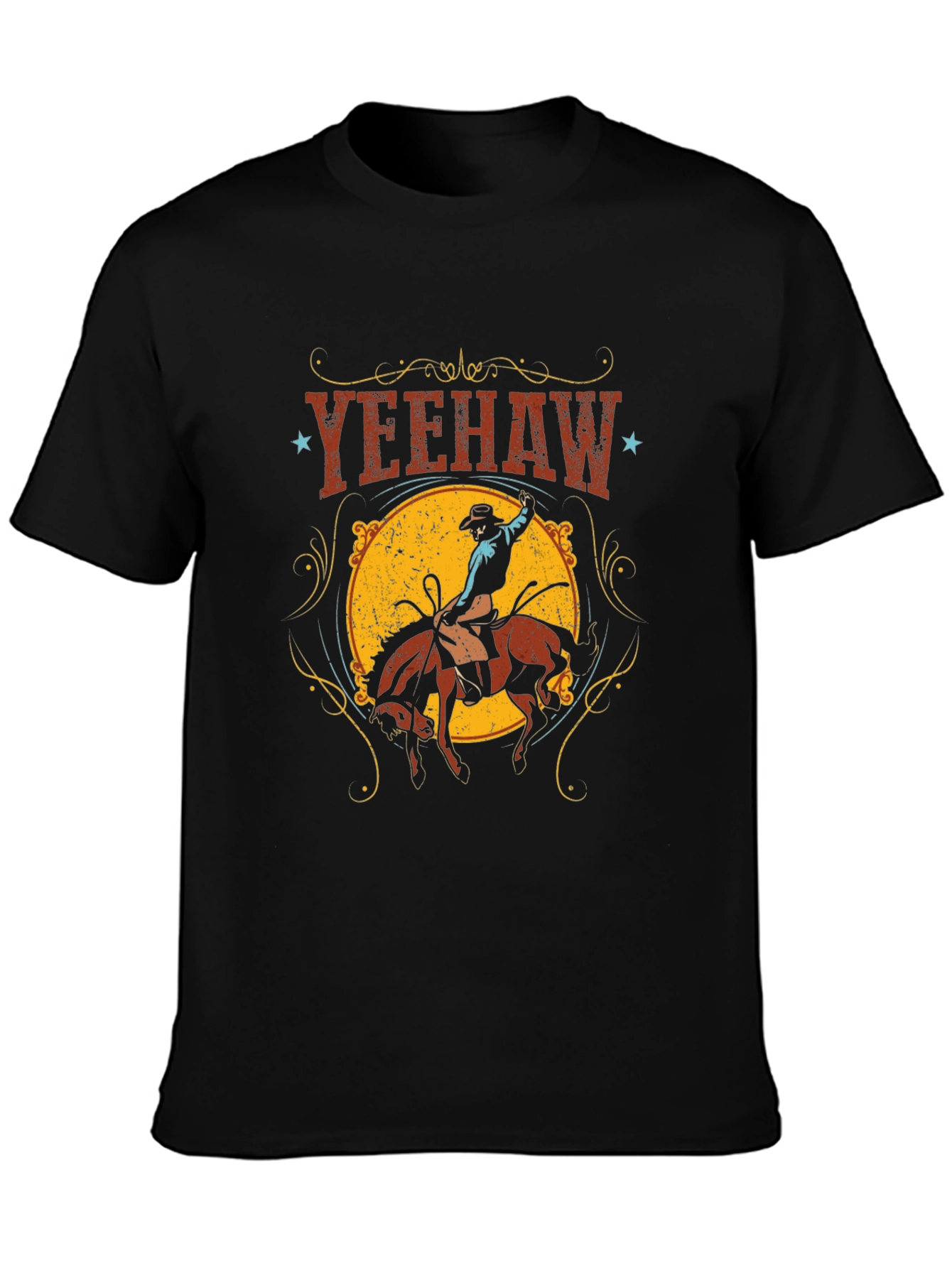 Yeehaw Cowboy Graphic T-Shirt - Black
