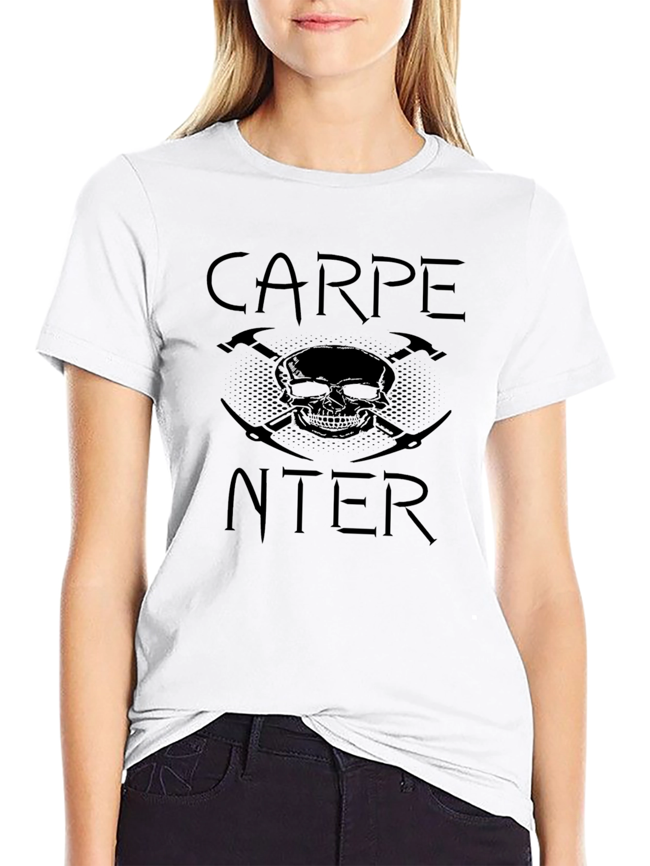 Carpenter Skull & Tools Graphic T-Shirt - Black