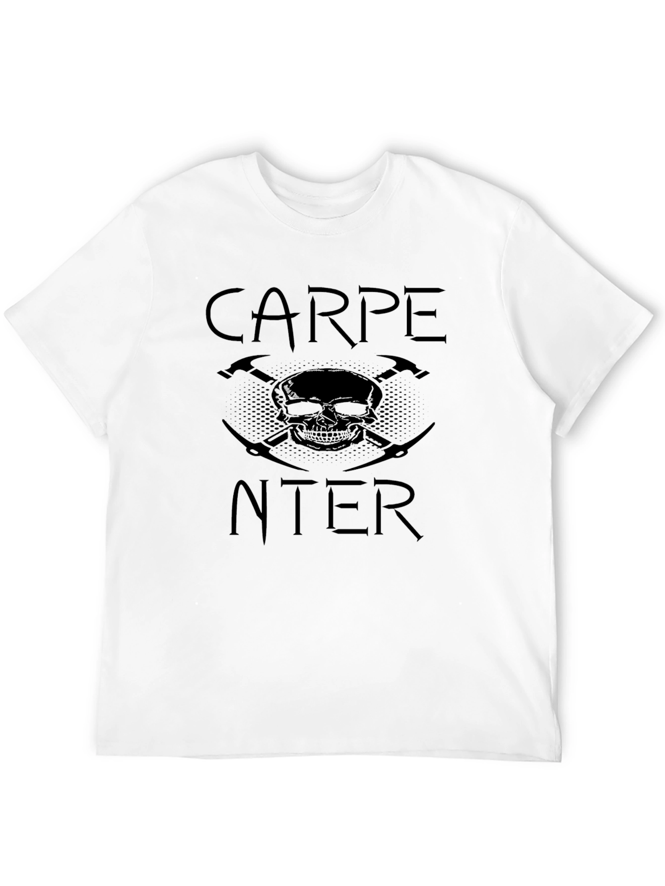 Carpenter Skull & Tools Graphic T-Shirt - Black