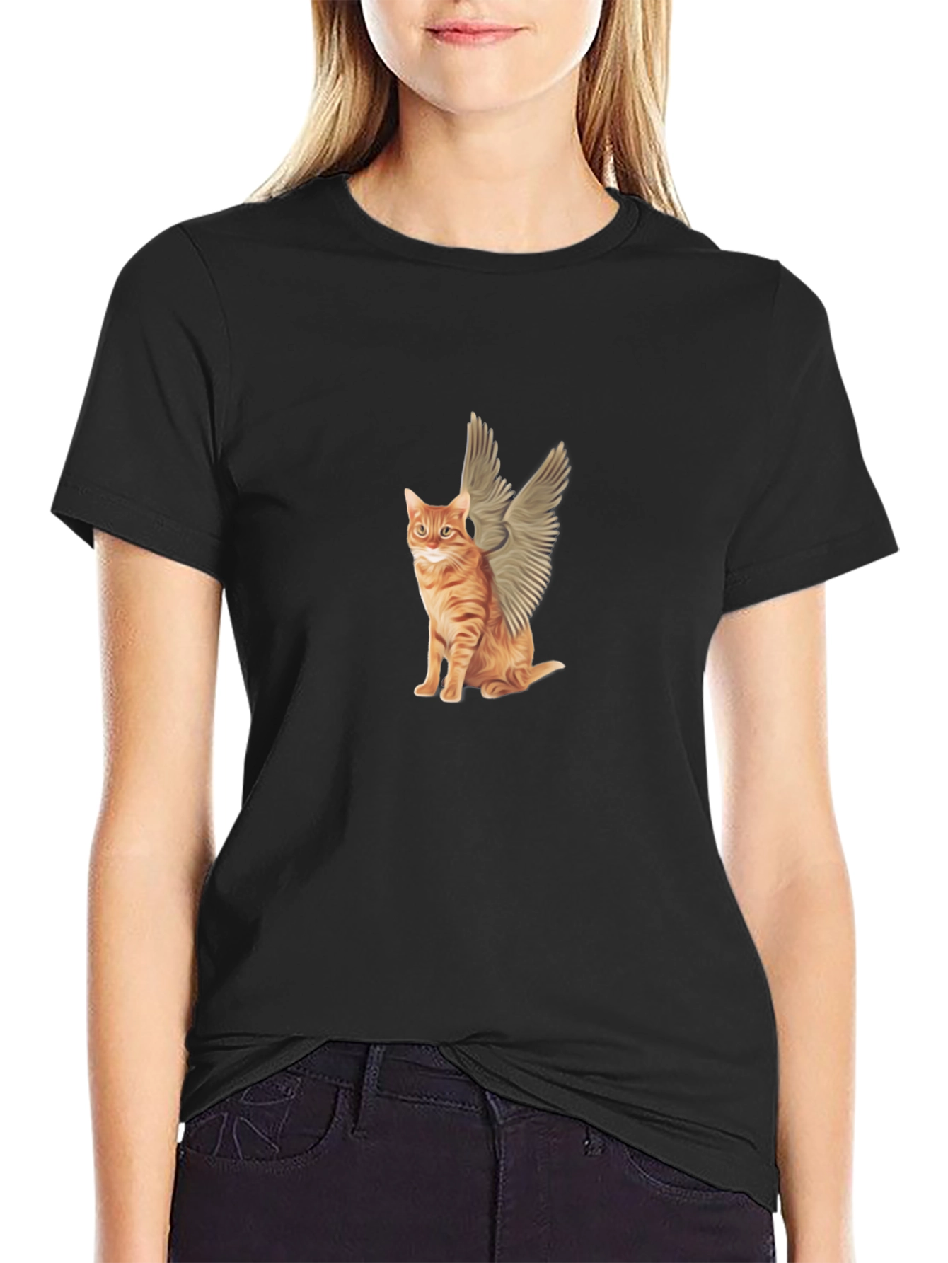 Cat Angel Graphic T-Shirt - Cute & Unique Design