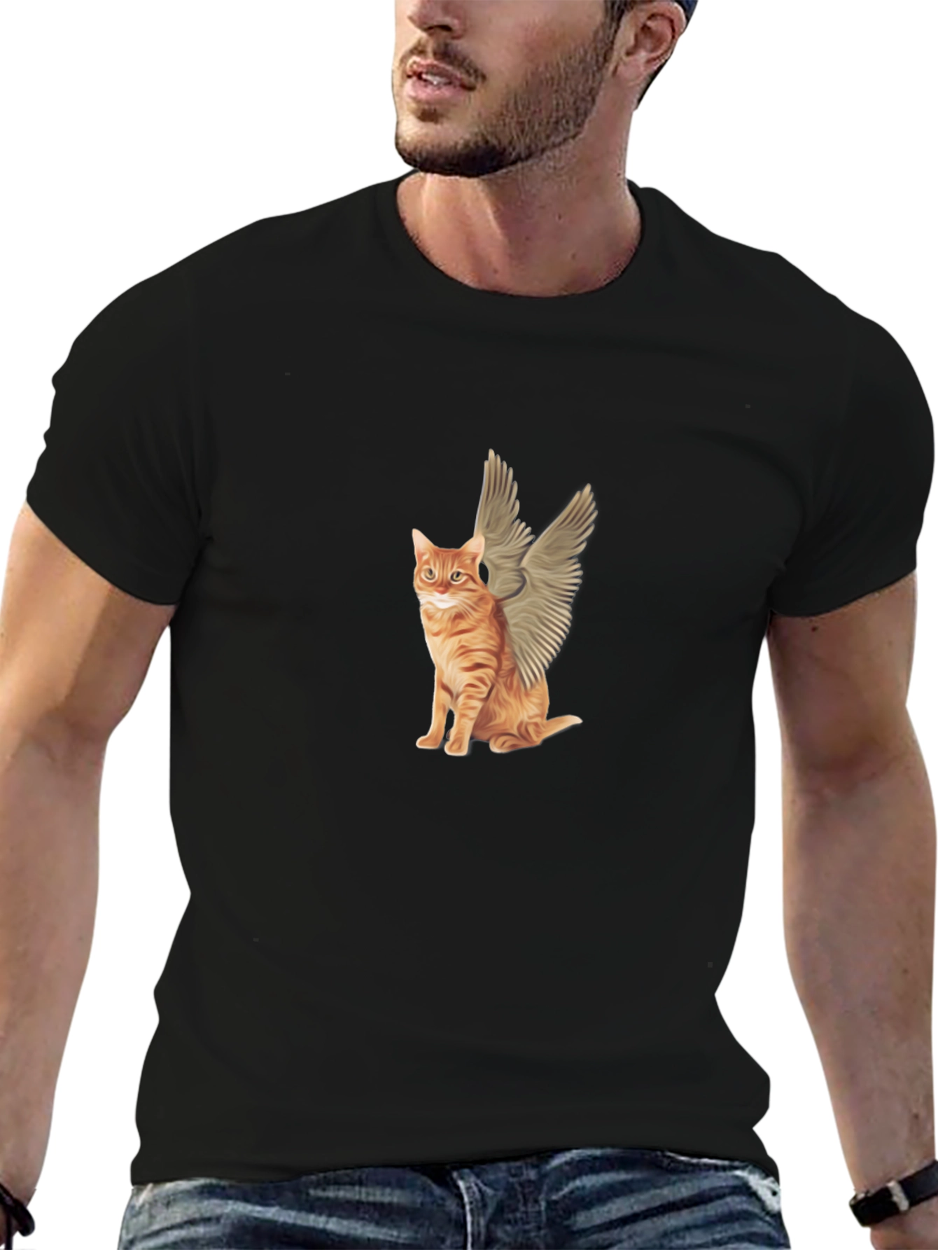 Cat Angel Graphic T-Shirt - Cute & Unique Design