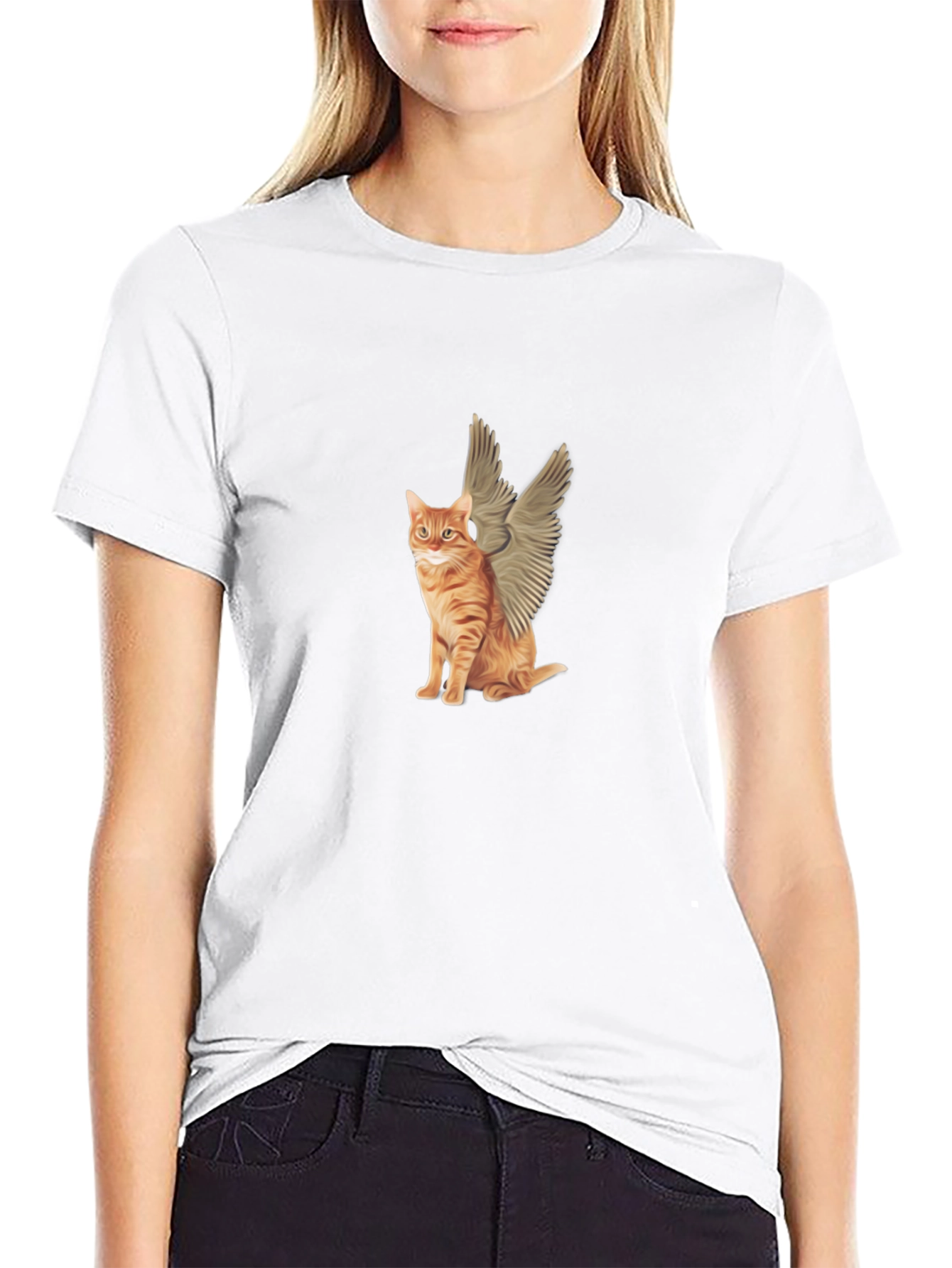 Cat Angel Graphic T-Shirt - Cute & Unique Design