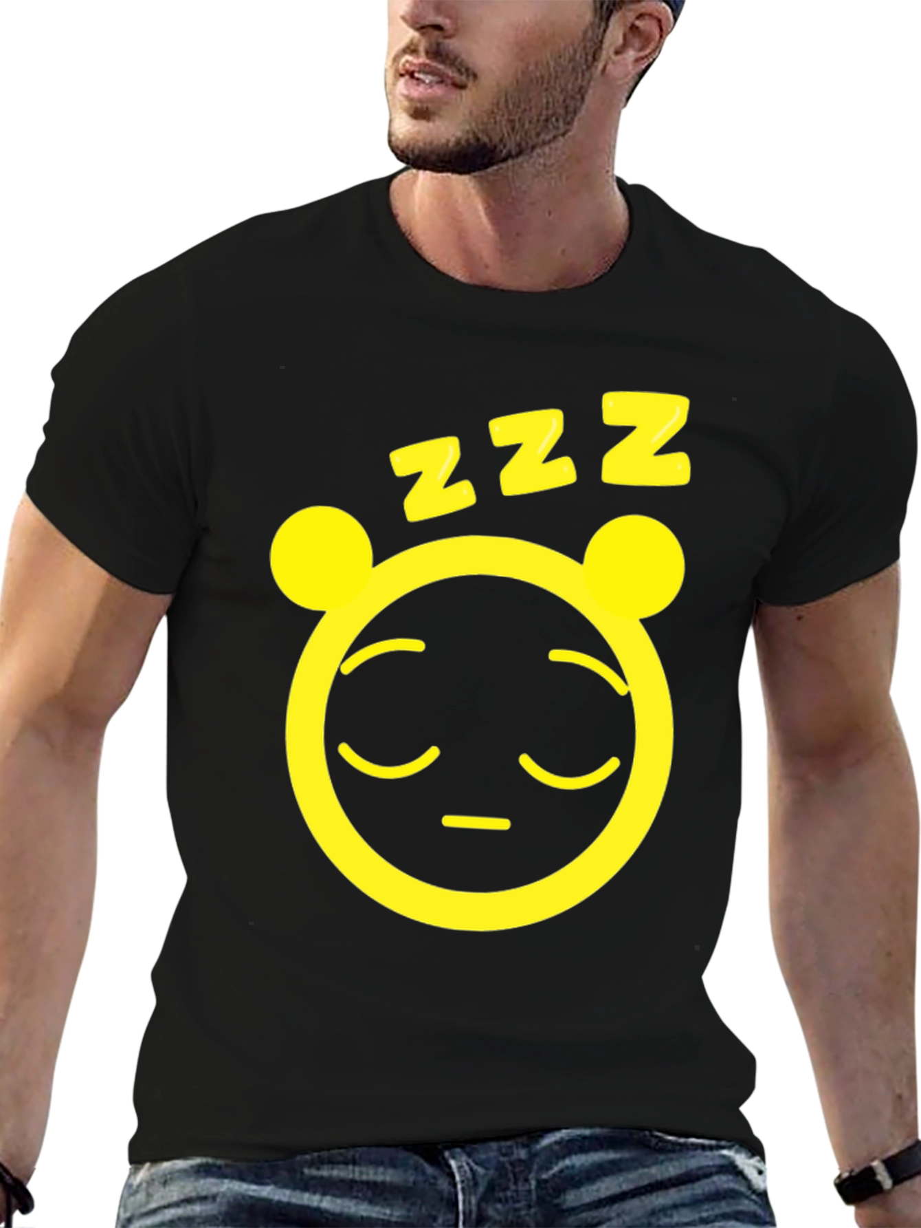 Sleepy Panda Graphic Tee - Mens Black T-Shirt