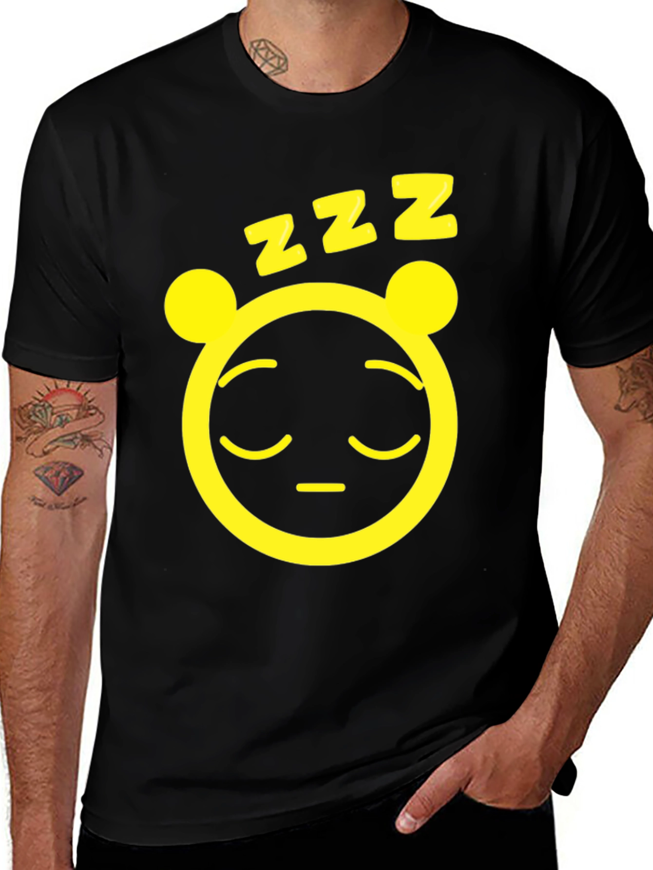 Sleepy Panda Graphic Tee - Mens Black T-Shirt