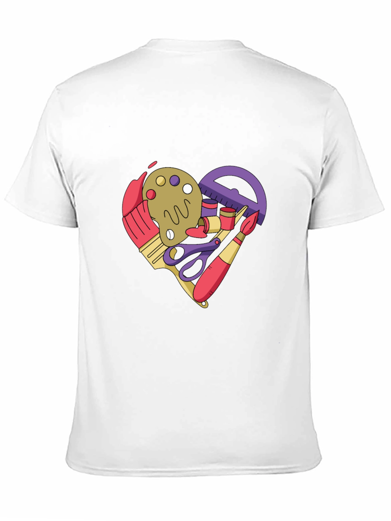 Art Supplies Heart Graphic T-Shirt - Black Cotton Tee