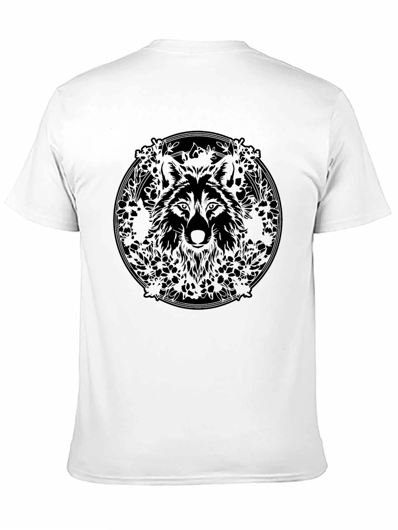 Wolf Mandala Graphic Black T-Shirt
