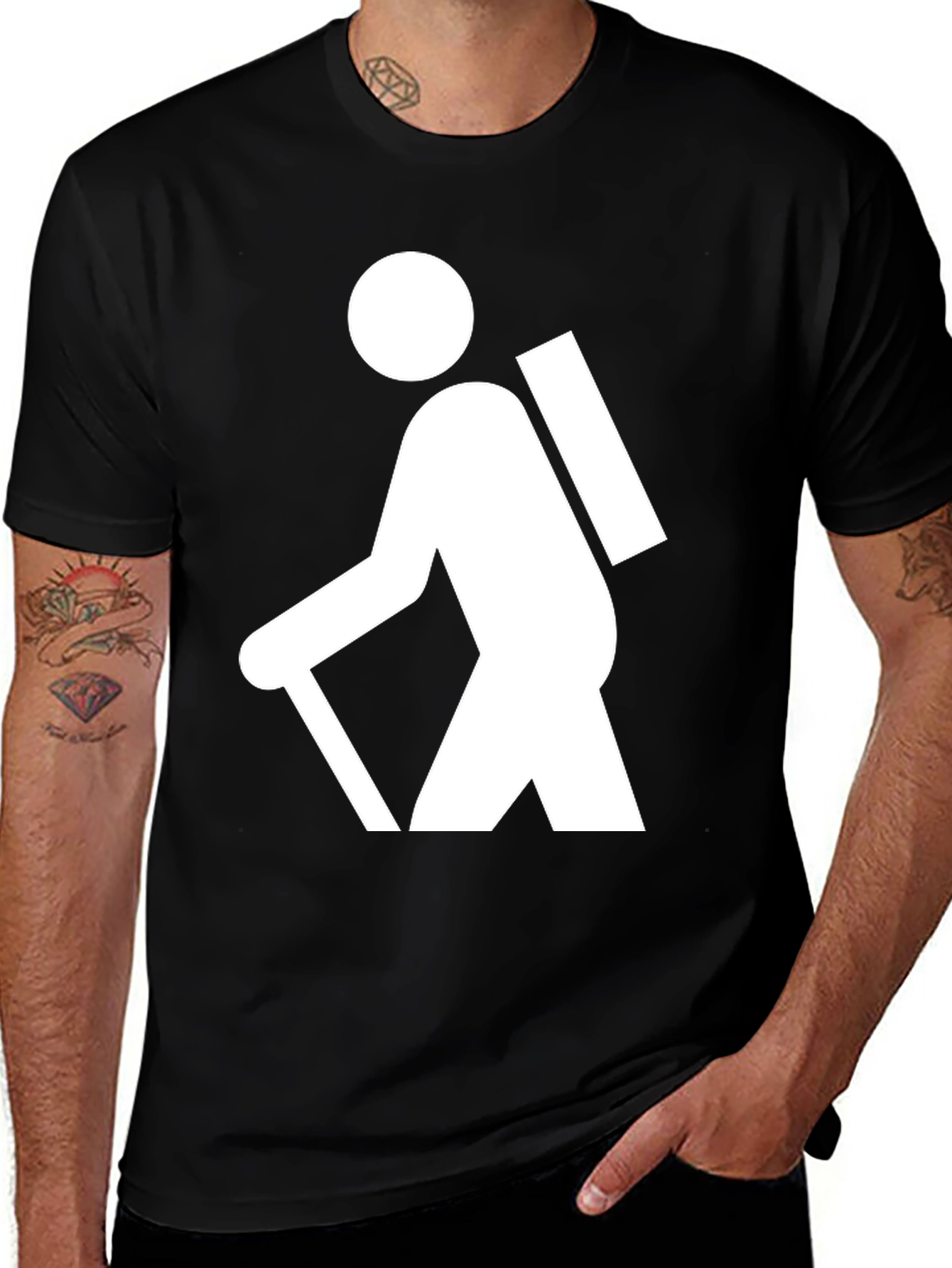 Hiking Graphic T-Shirt - Black Cotton Tee