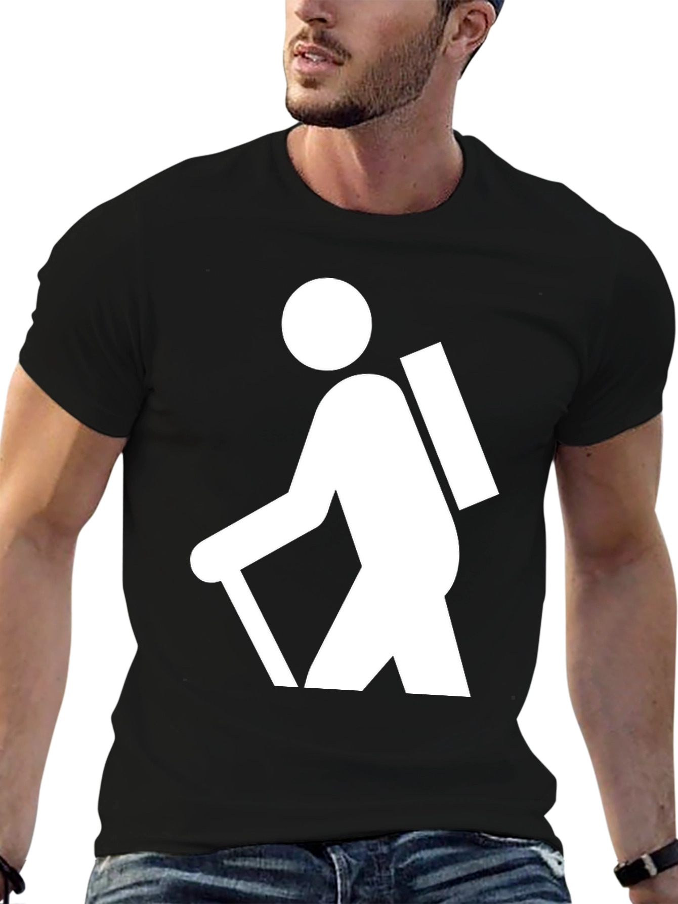 Hiking Graphic T-Shirt - Black Cotton Tee