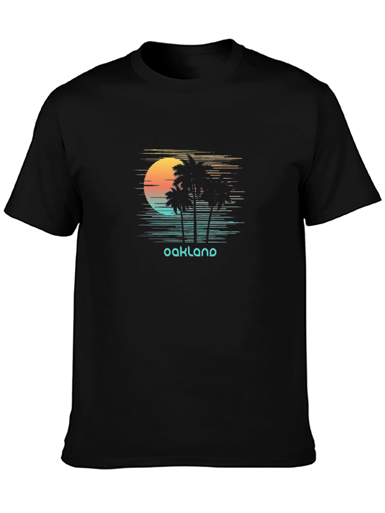 Oakland Sunset Palm Tree Graphic T-Shirt