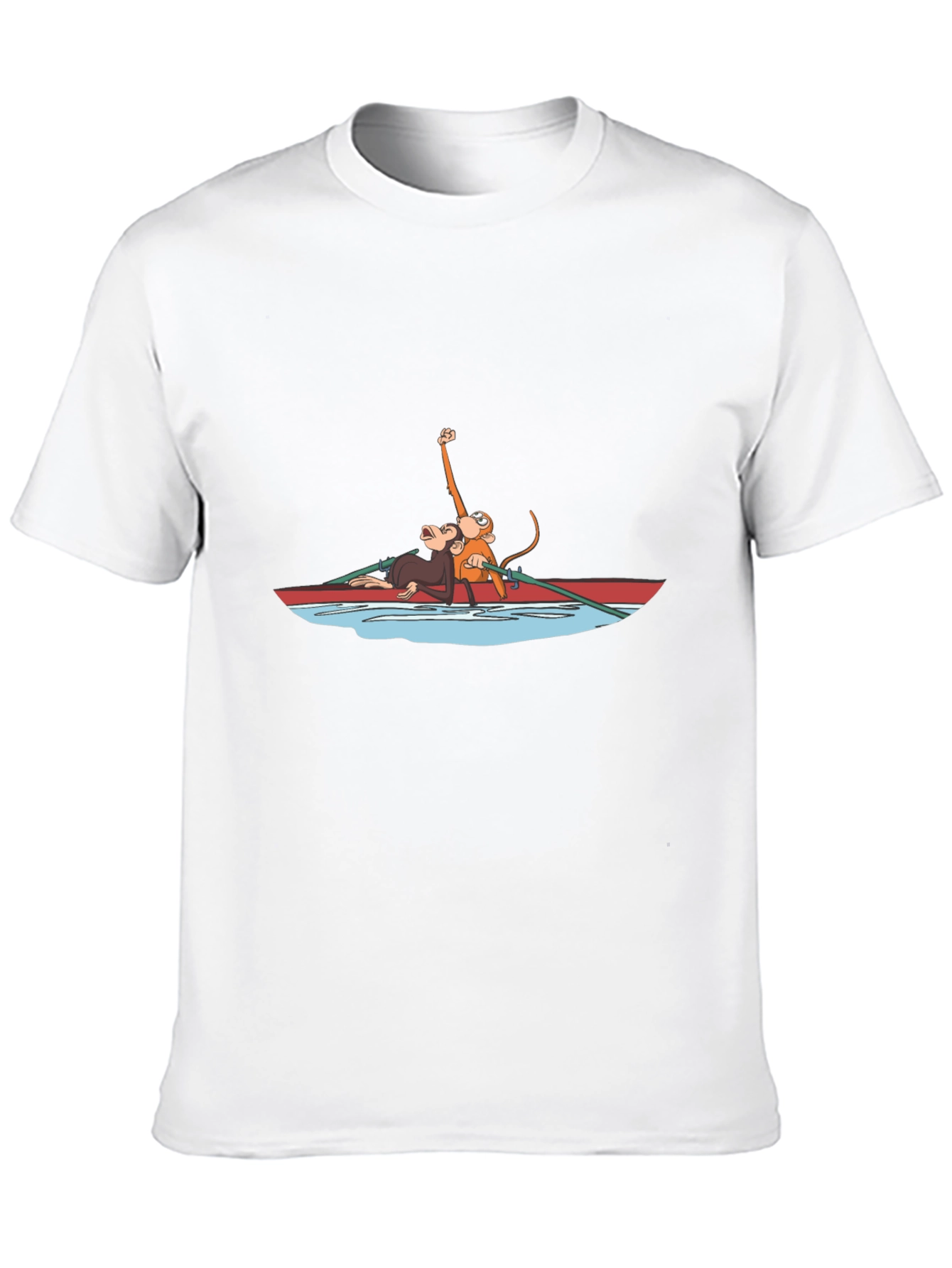 Monkey Rowboat Graphic T-Shirt - Unisex Black Tee