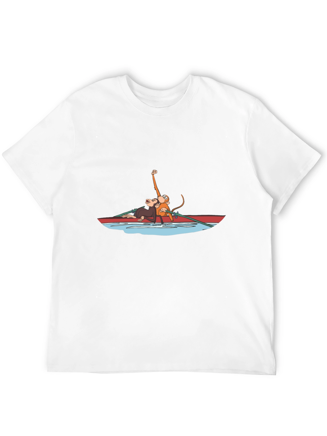Monkey Rowboat Graphic T-Shirt - Unisex Black Tee
