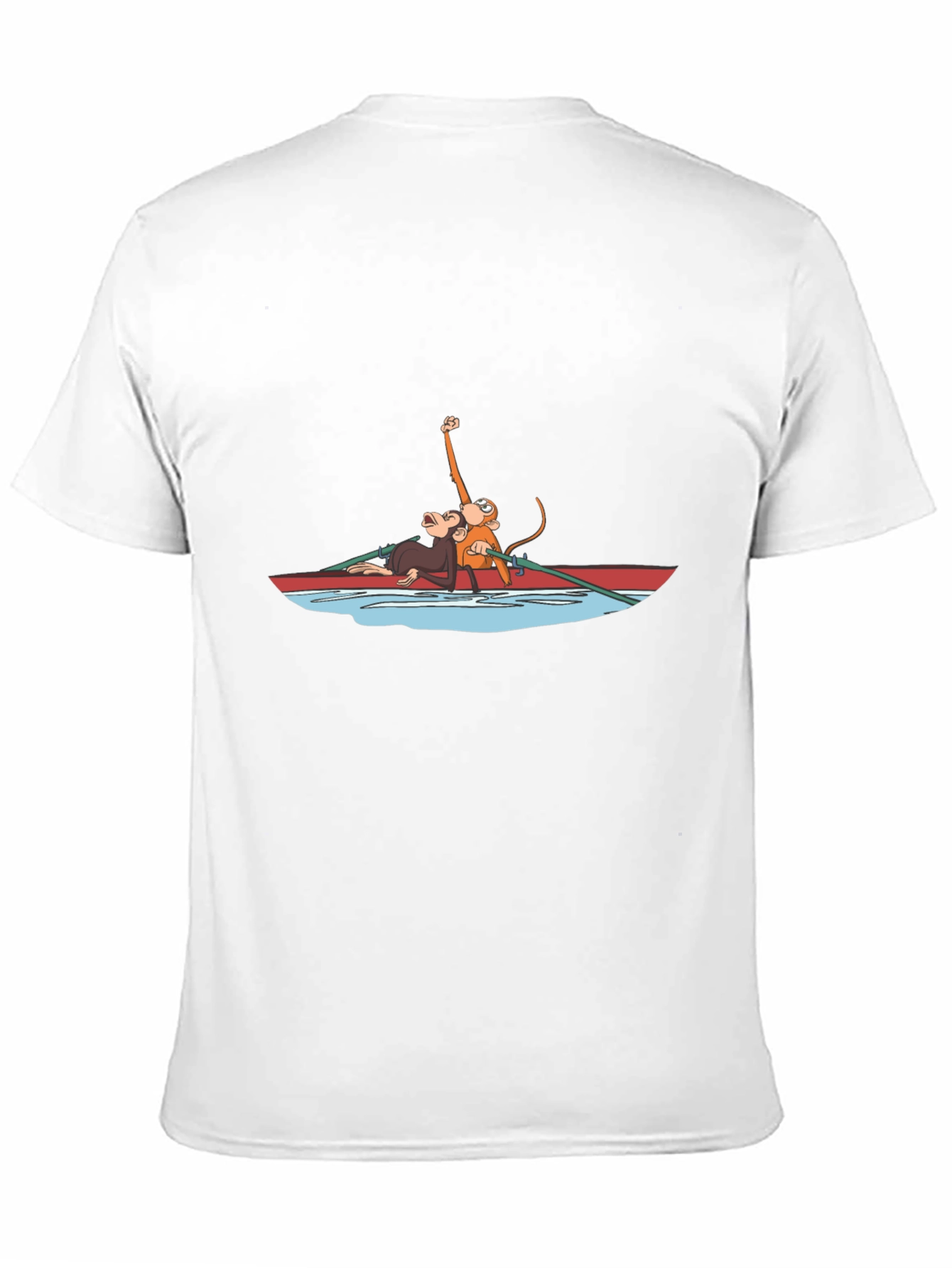 Monkey Rowboat Graphic T-Shirt - Unisex Black Tee